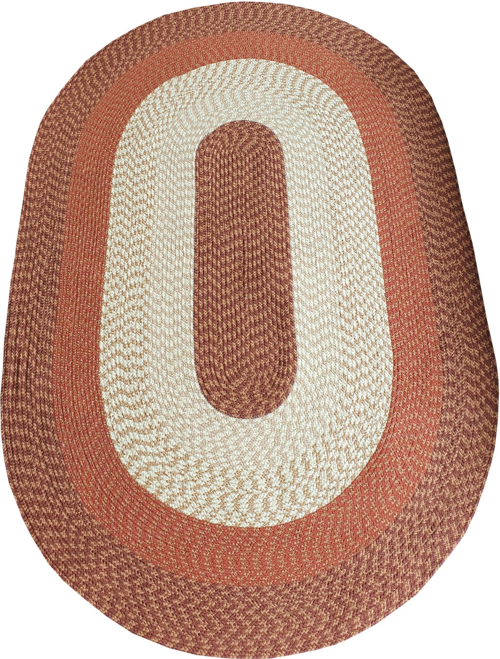 Dreams Scandi Look Flecht-Teppich Oval Handgefertigt Streifen Wohnzimmer