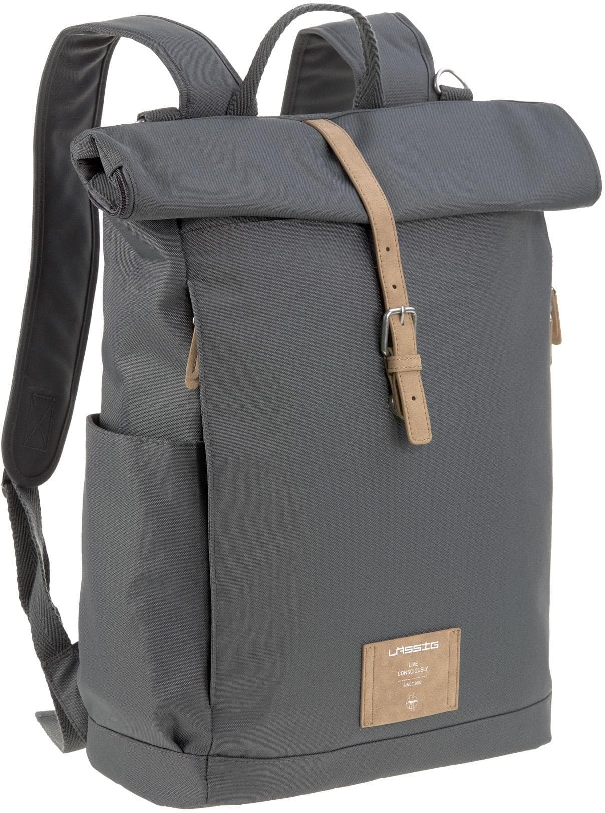 LÄSSIG Wickelrucksack Green Label Rolltop Anthrazit