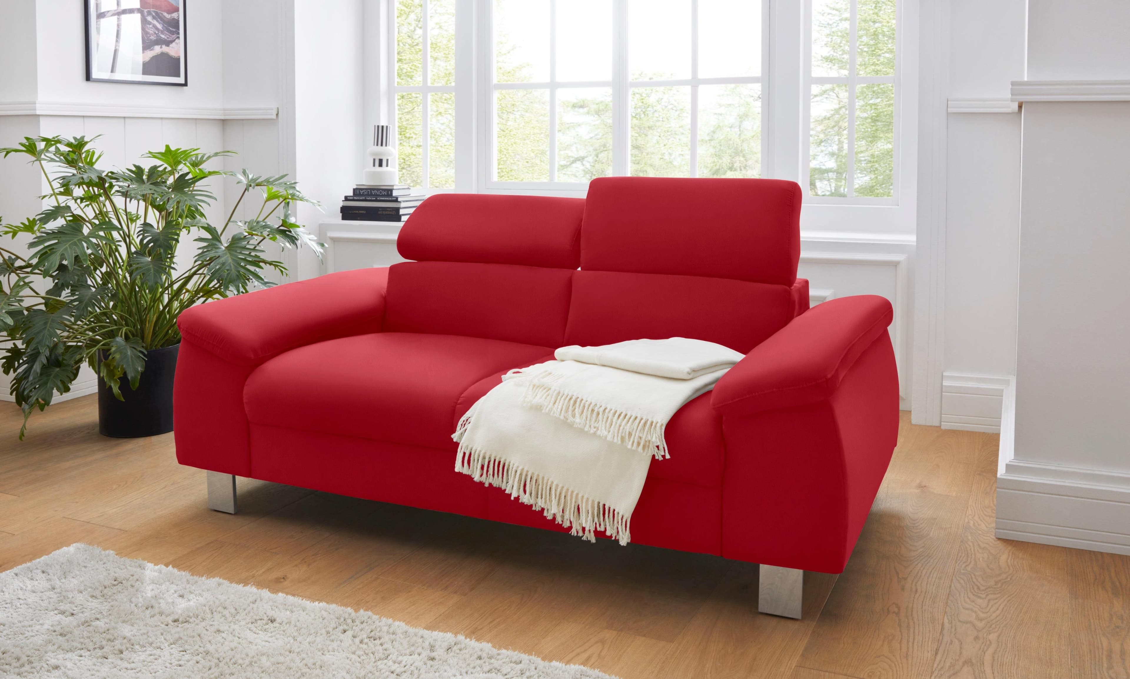 COTTA Polstergarnitur Komaris 2er-Set rot mit Hocker