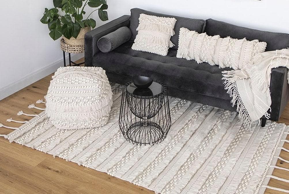 ME GUSTA Wollteppich Bohist 325 Beige Natur Handgewebt Boho