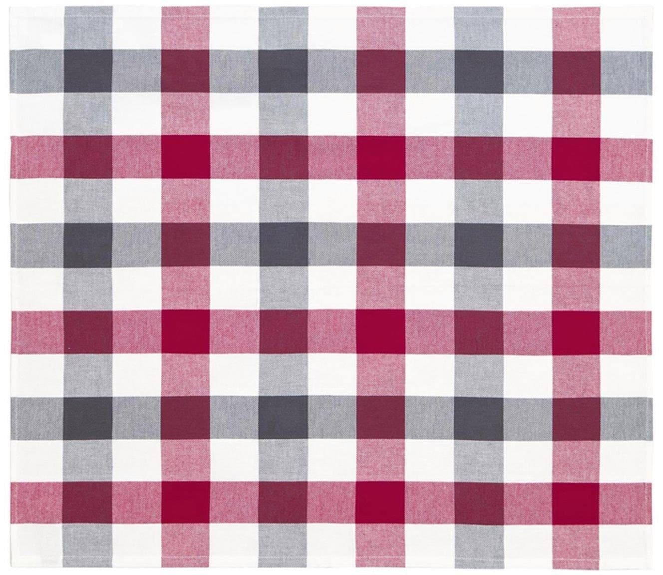 Geschirrtuch DDDDD Carré 6er Set 100% Baumwolle Grau Rot Weiß