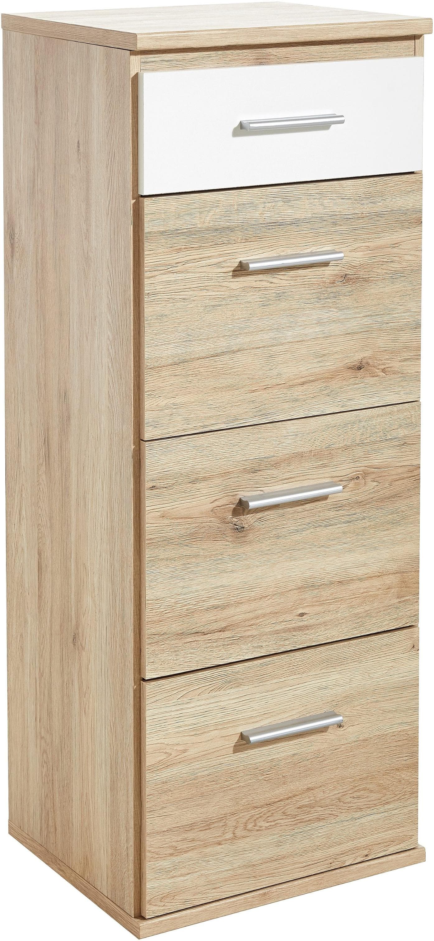 WIMEX Hochkommode Joker weiß eichefarben mit 4 Schubladen