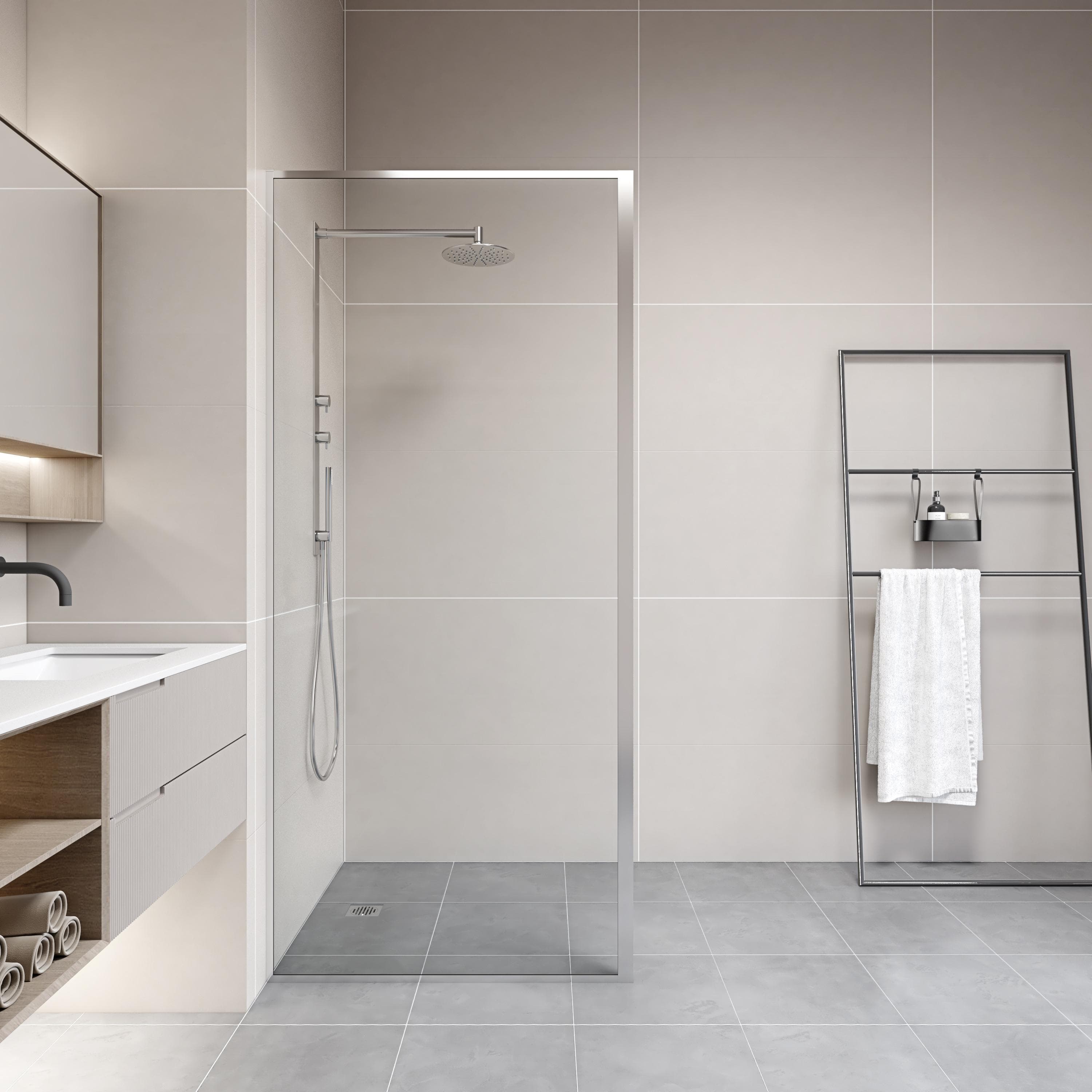 MARWELL Style Walk-in-Dusche weiß/schwarz 195x90cm