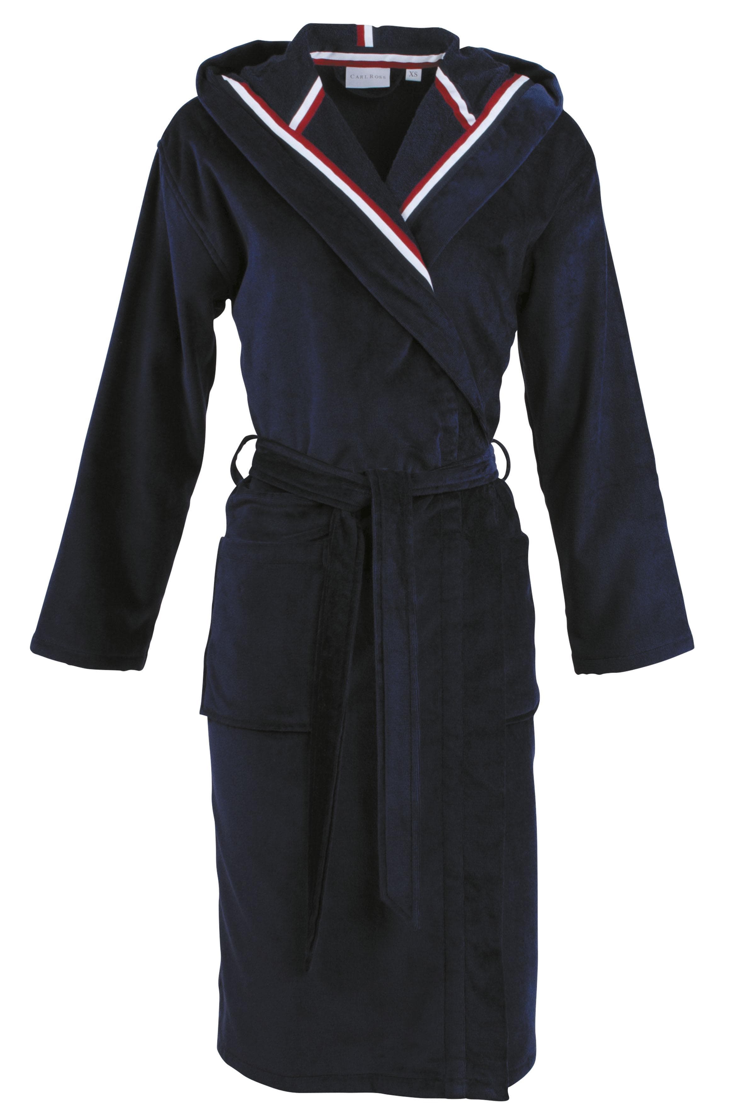 Carl Ross Unisex-Bademantel Velours Night Blue XL Midilänge