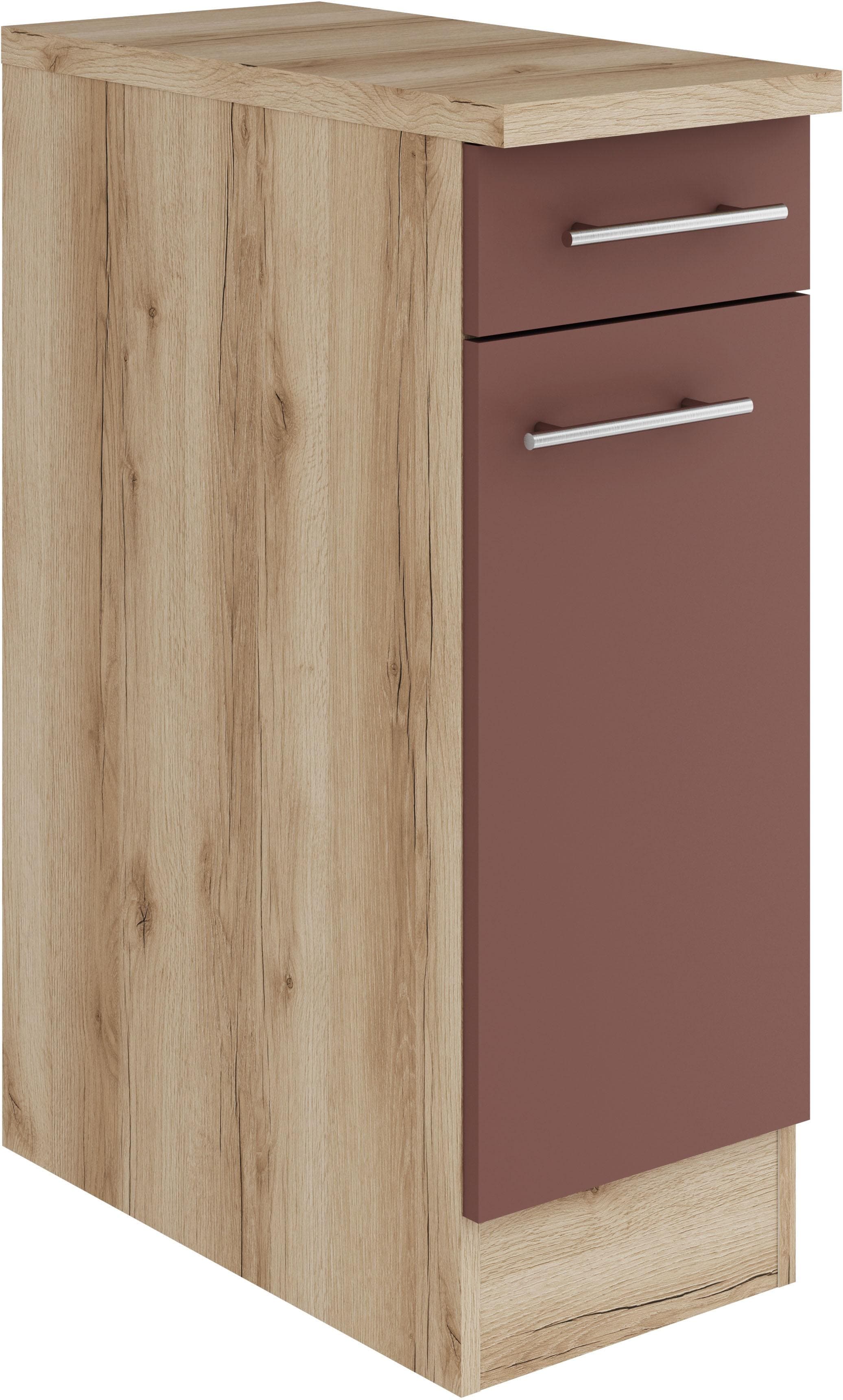 OPTIFIT Unterschrank Bella 30cm Rostrot Wildeiche Holzwerkstoff
