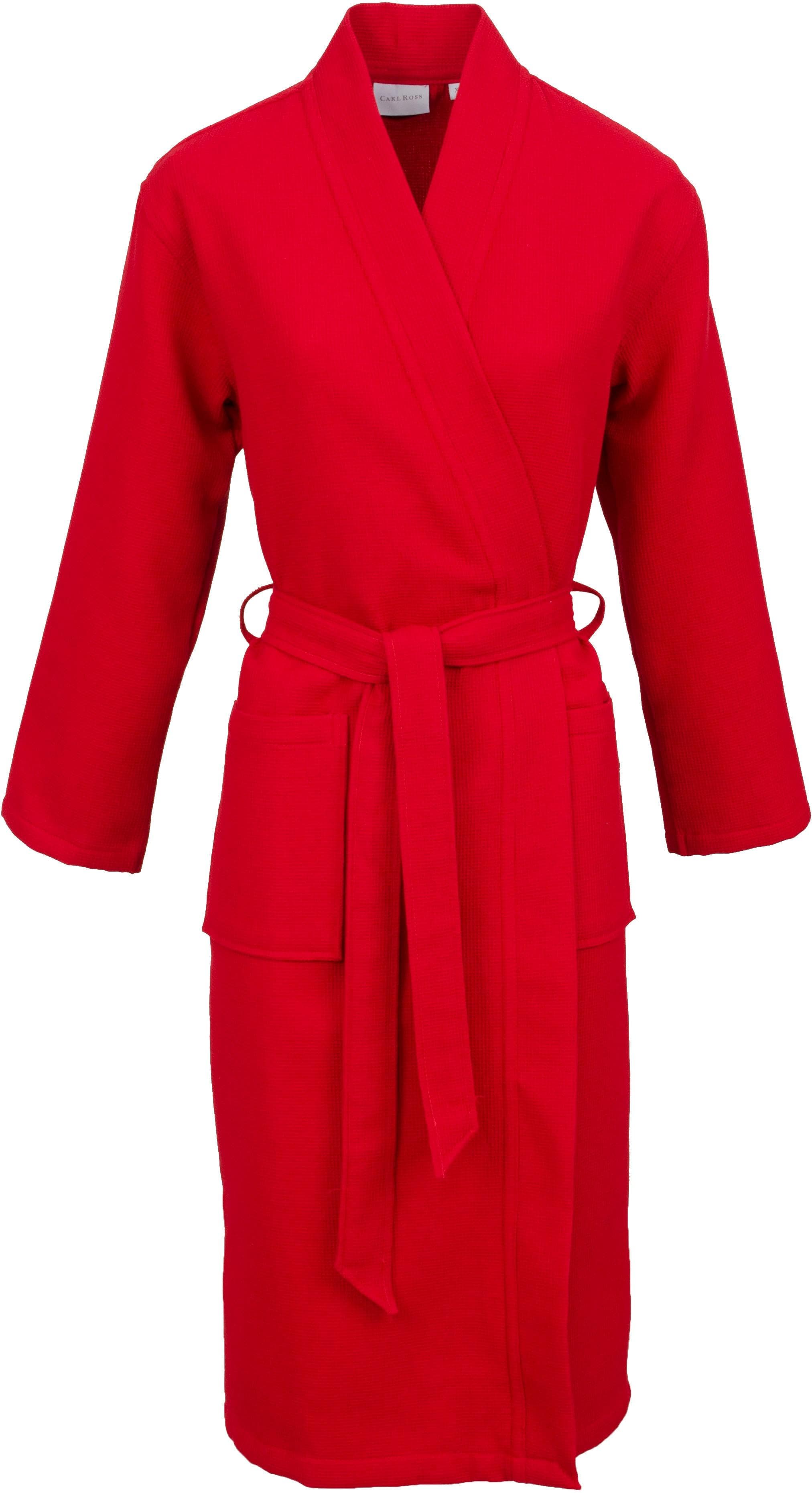 Unisex Bademantel Carl Ross XL Rot Piqué 130cm