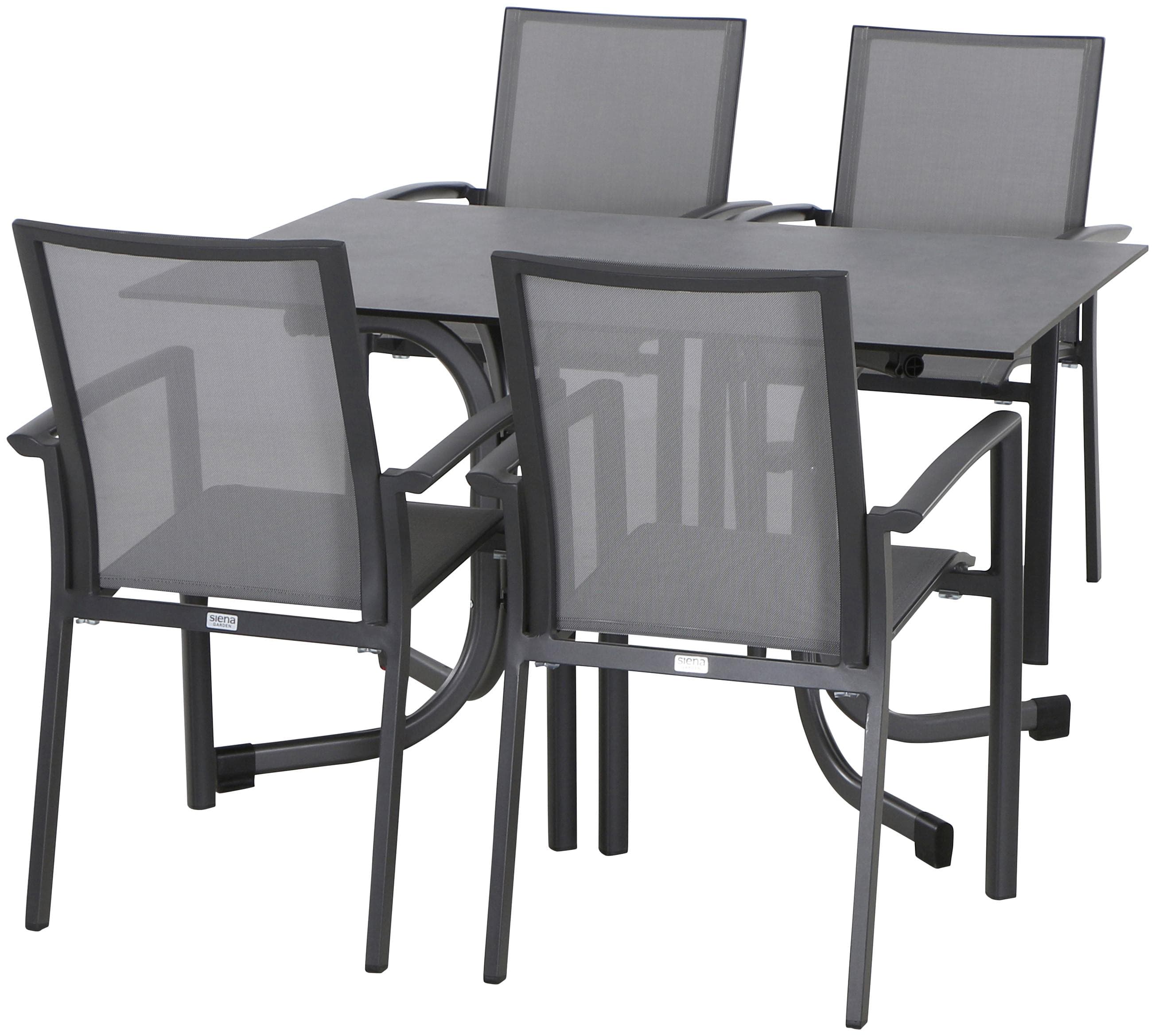 Siena Garden Velia Garten-Essgruppe 5-tlg. Grau