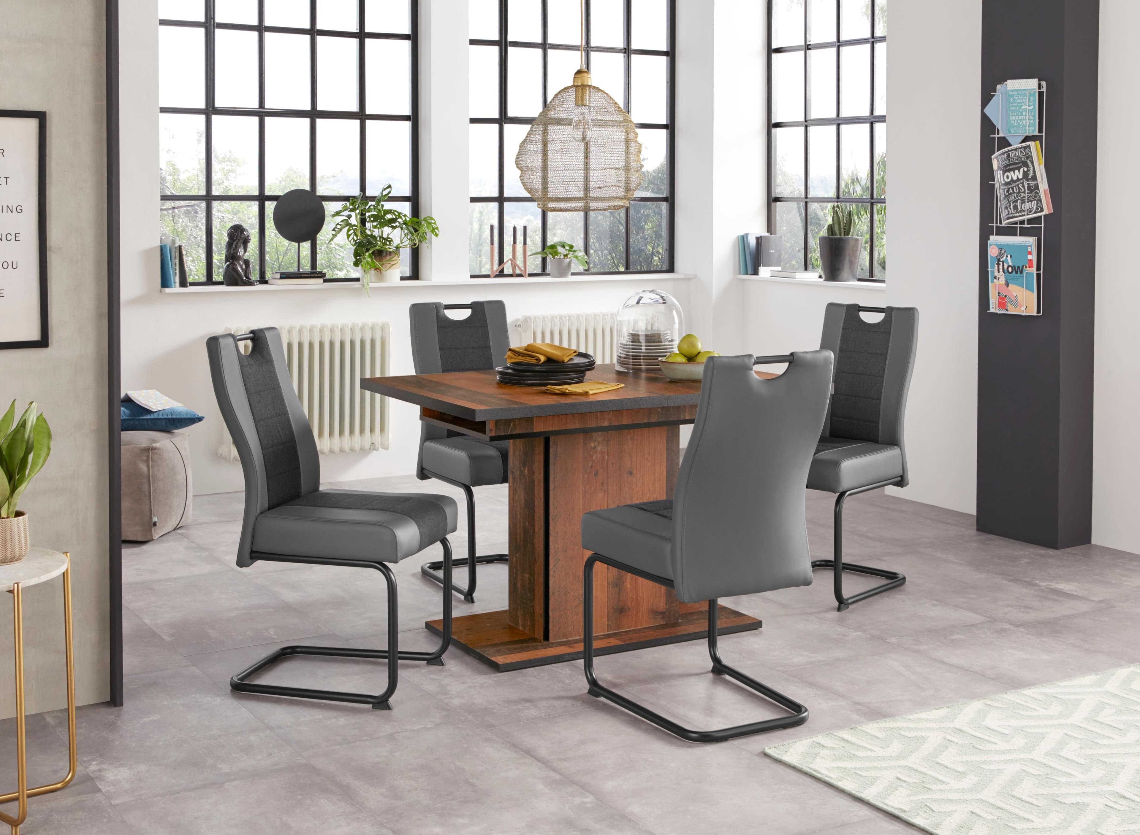 Ausziehbare Essgruppe mit 4 Stühlen & Tisch