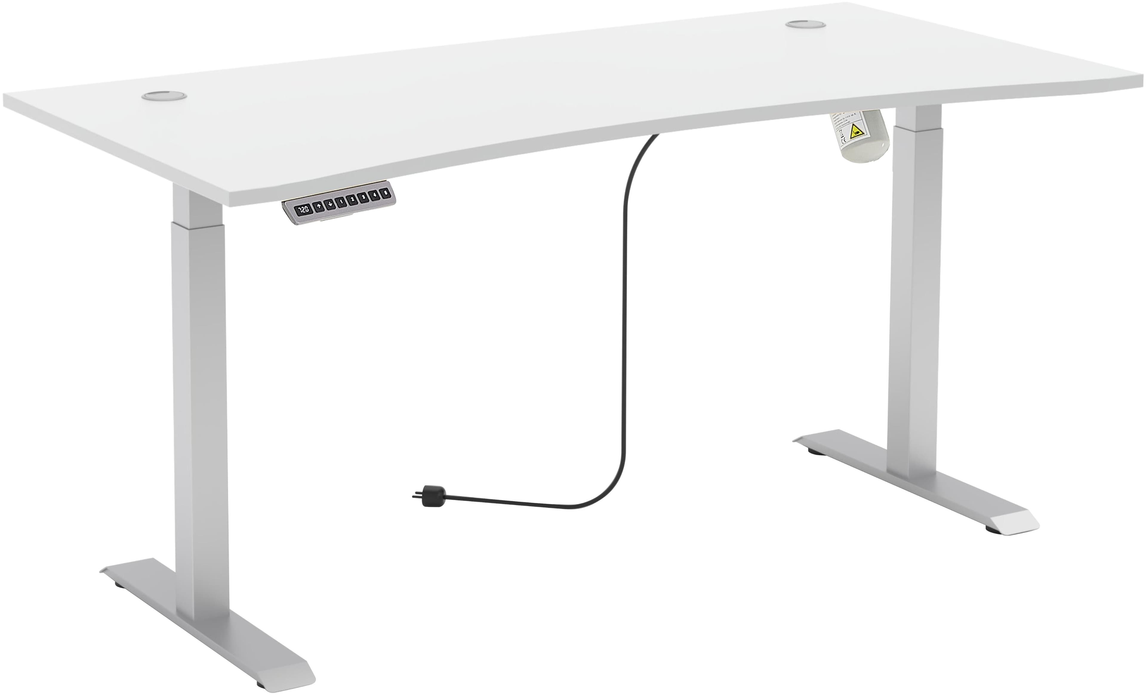 INNOSTYLE Schreibtisch Santorin 160x77 cm Weiß Silber Matt