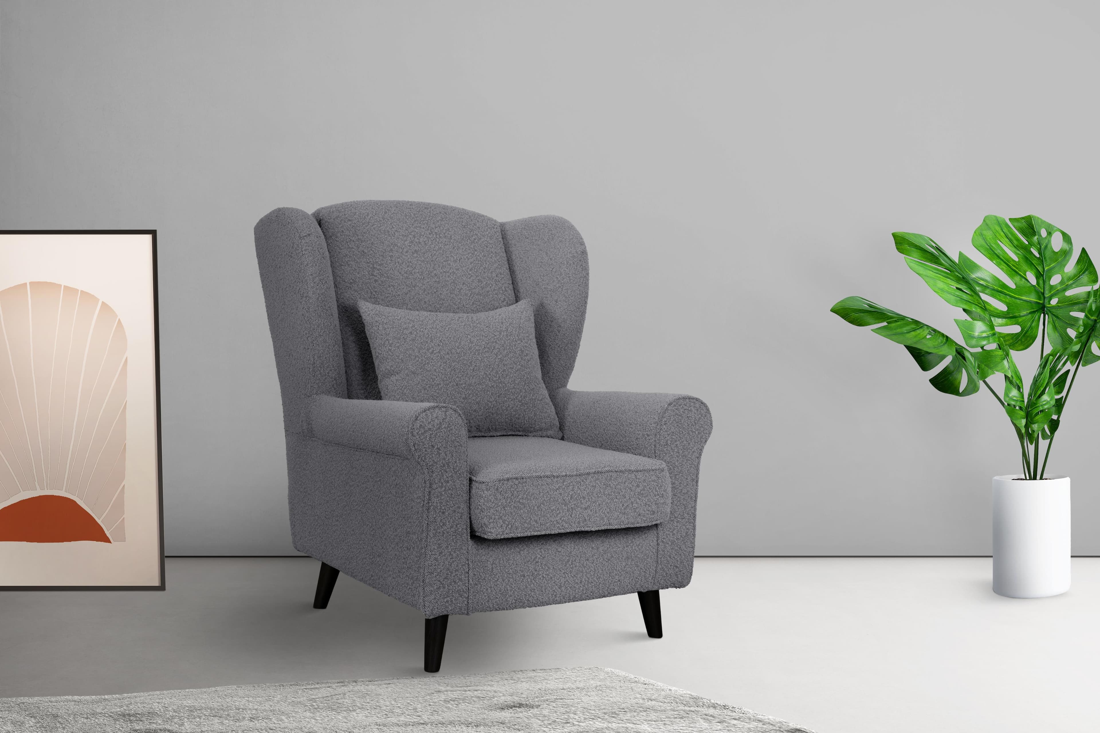 Home Affaire Ohrensessel CHISTELLE Grau Polyester