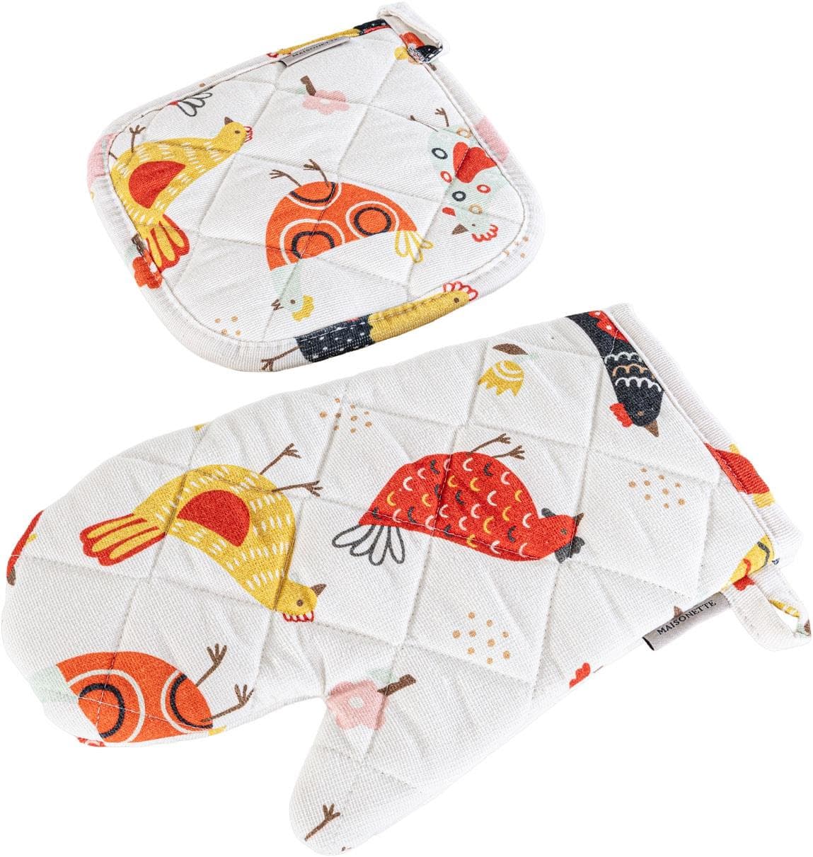 Topflappen EGERIA Küchenset Chick Weiß Baumwolle