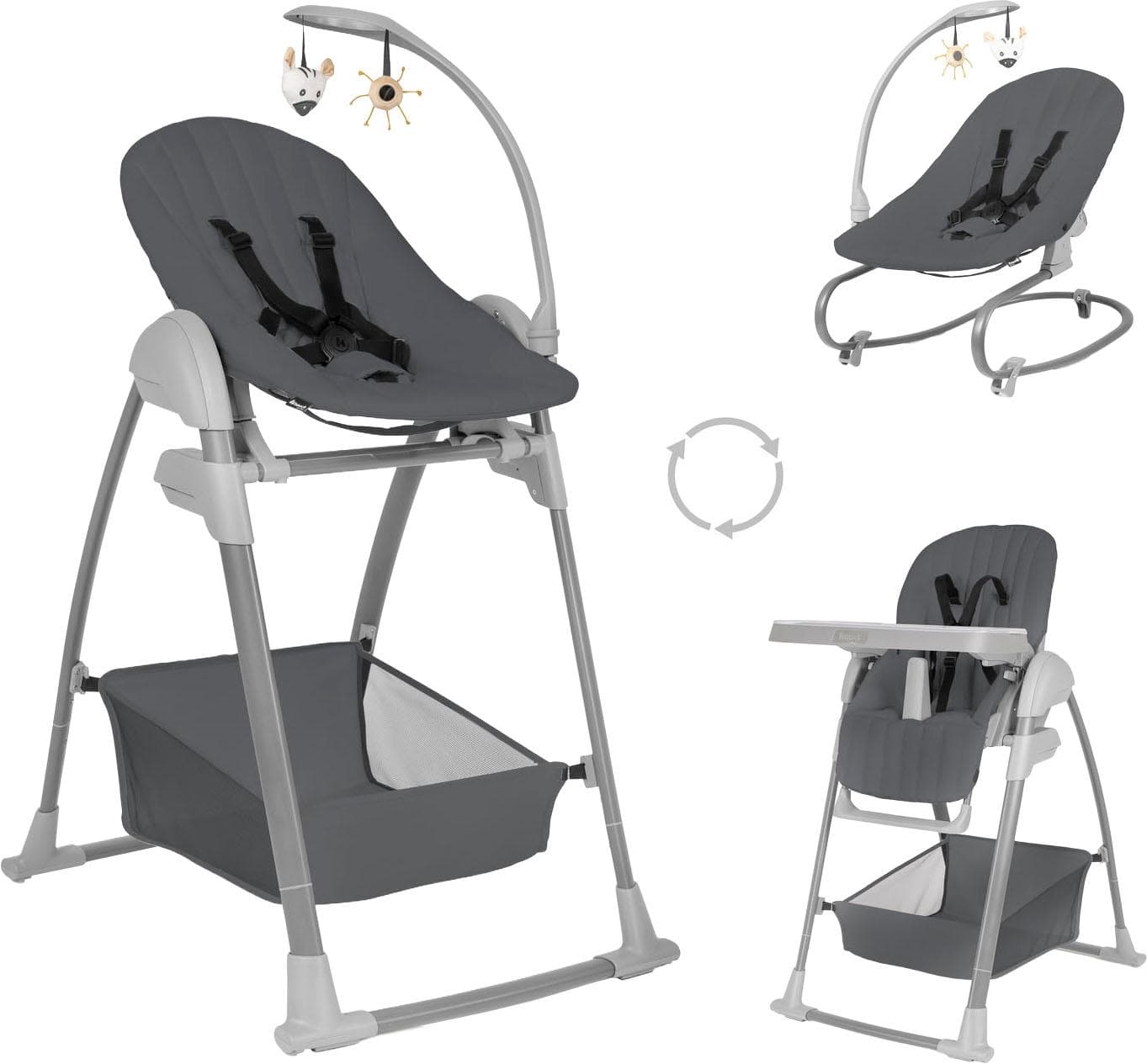 HAUCK Sit N Relax 3in1 Hochstuhl dunkelgrau