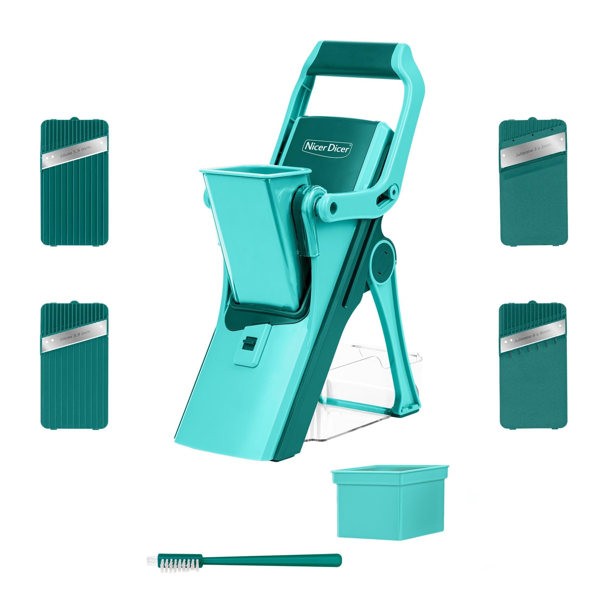 Genius Gemüseschneider Nicer Dicer Mando Zerkleinerer 10-tlg. Blau/Schwarz