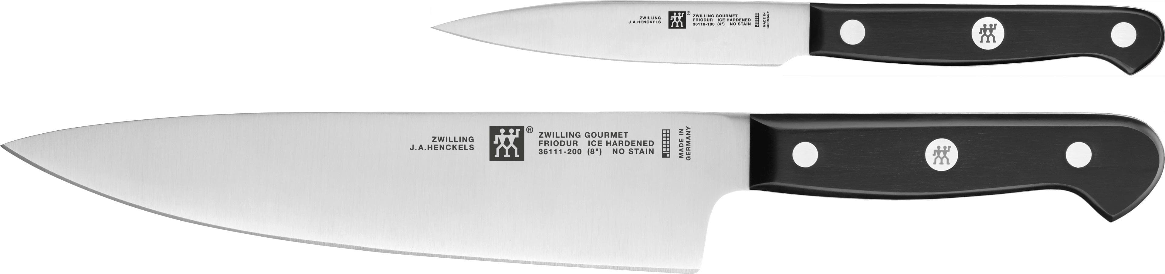 Zwilling Gourmet Messer-Set 2-tlg. Schwarz/Silber Eisgehärtet