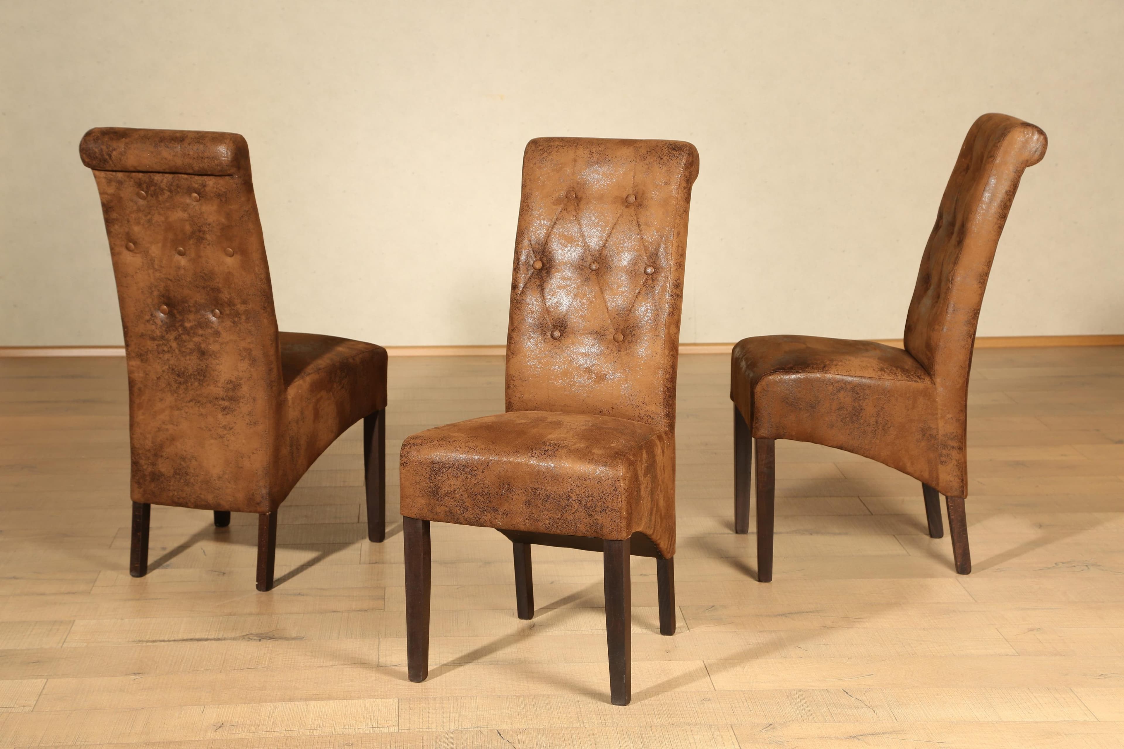 Home affaire Polsterstuhl Harry Set 6 St. Braun Microfaser