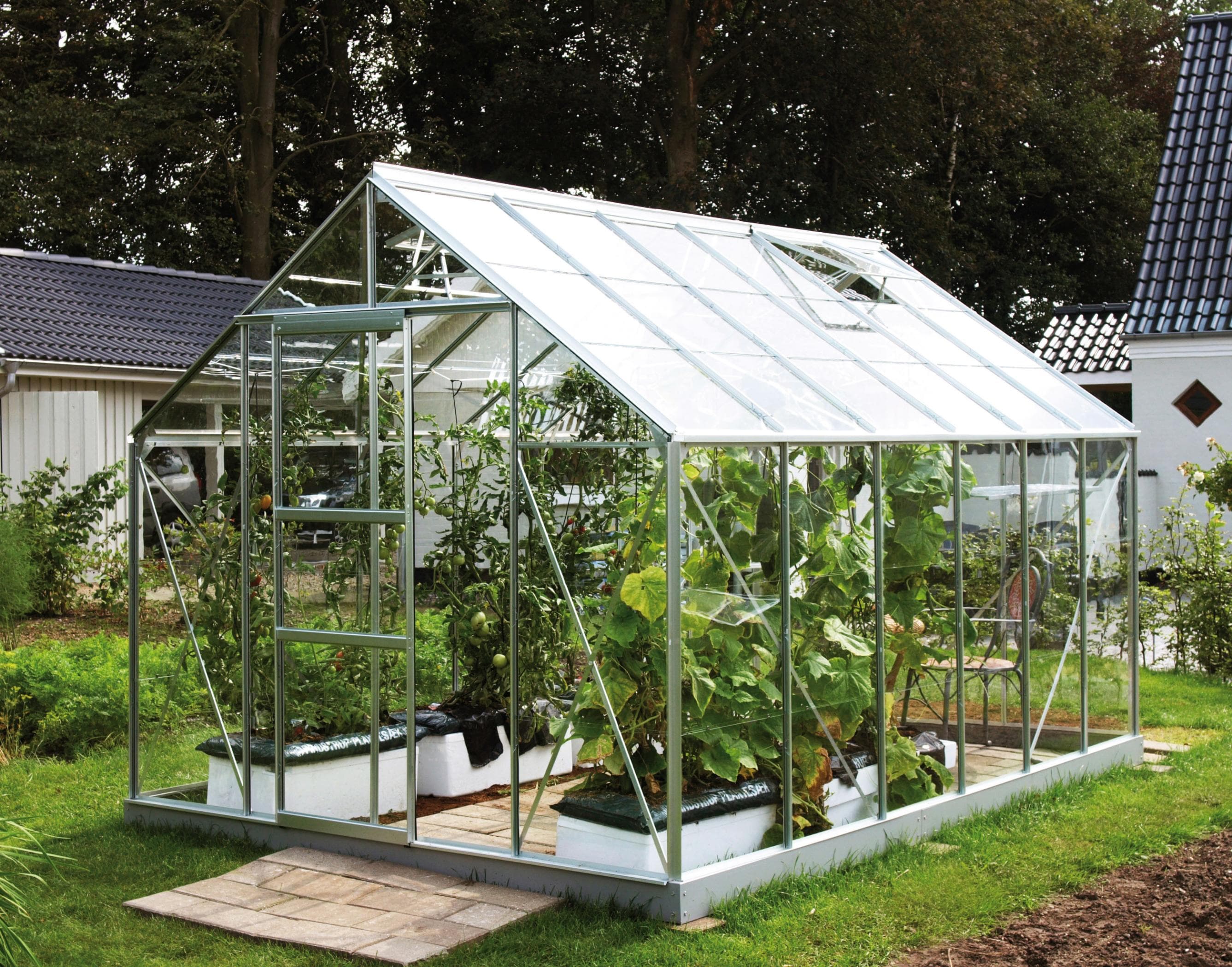 VITAVIA Gewächshaus Merkur 9900 Silber Einzelschiebetür