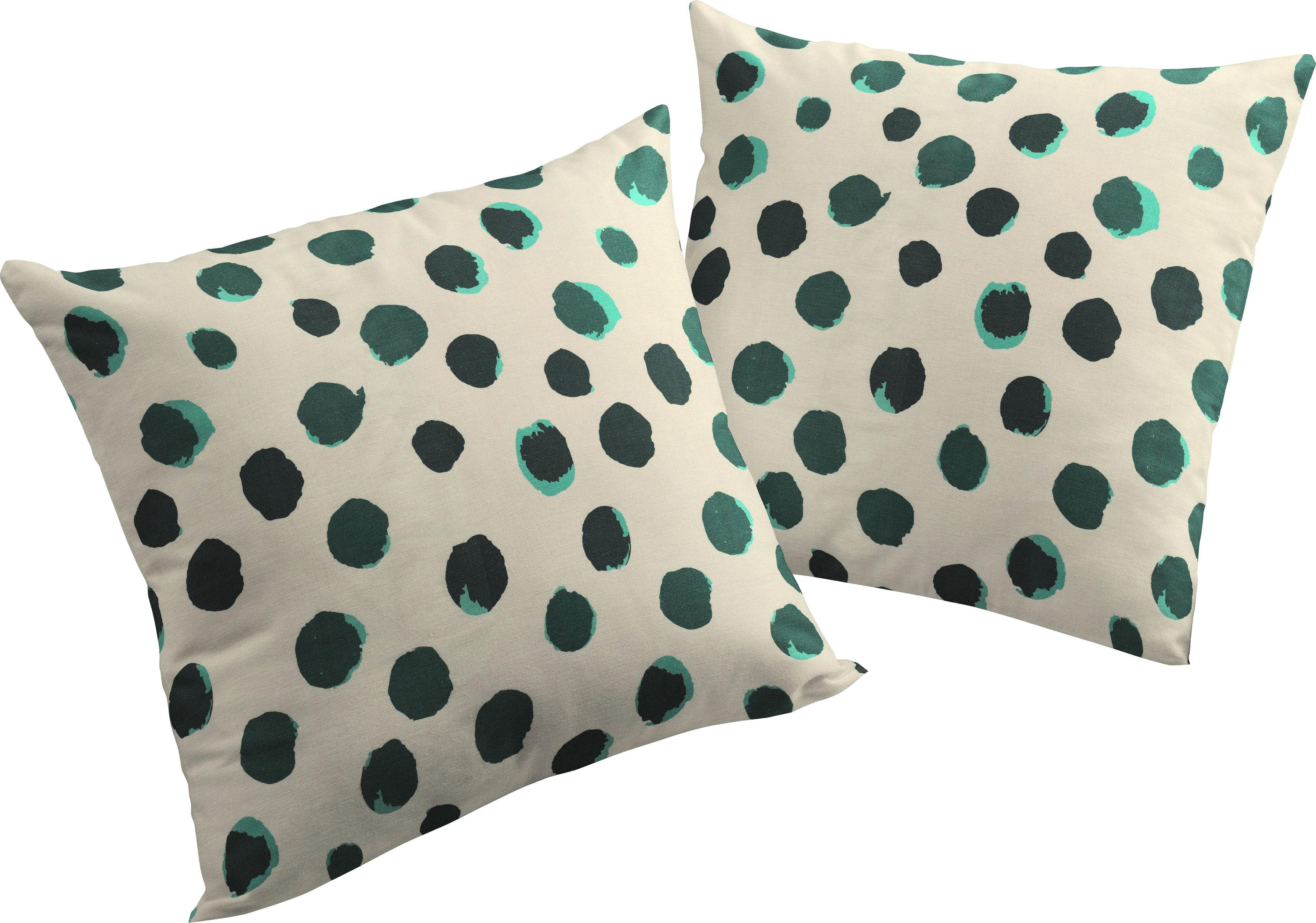 ADAM Kissenhülle Dots Grün Leinen Bio-Baumwolle