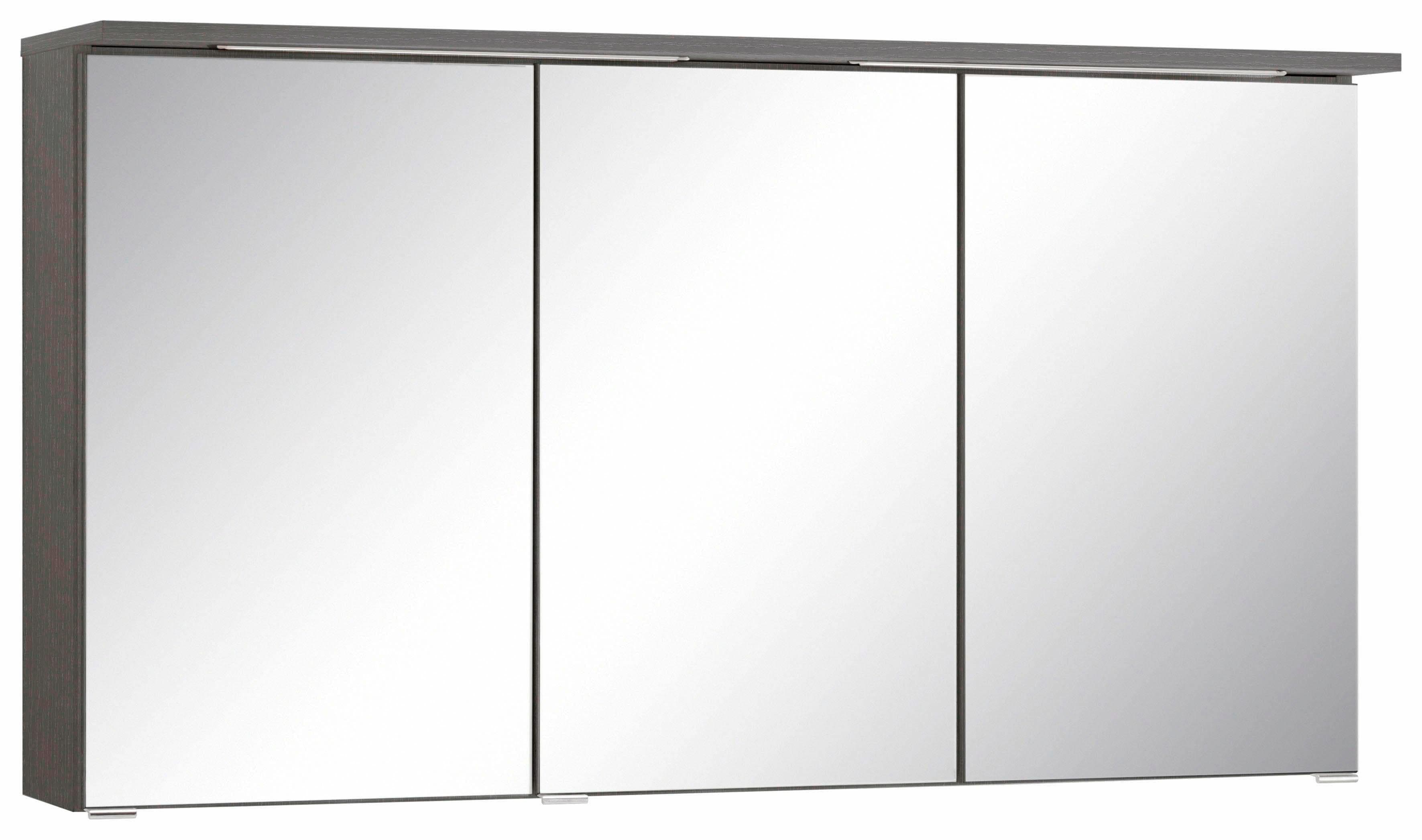 WELLTIME Spiegelschrank Ravenna Grau mit LED-Beleuchtung