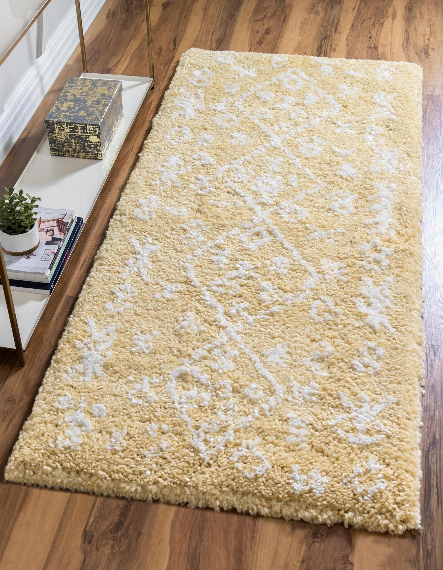 Myflair Möbel & Accessoires Hochflor-Läufer Temara Shag Gelb/Elfenbein