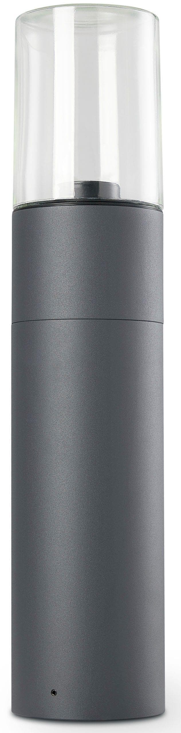 Pollerleuchte aus Aluminium, Beton und Glas