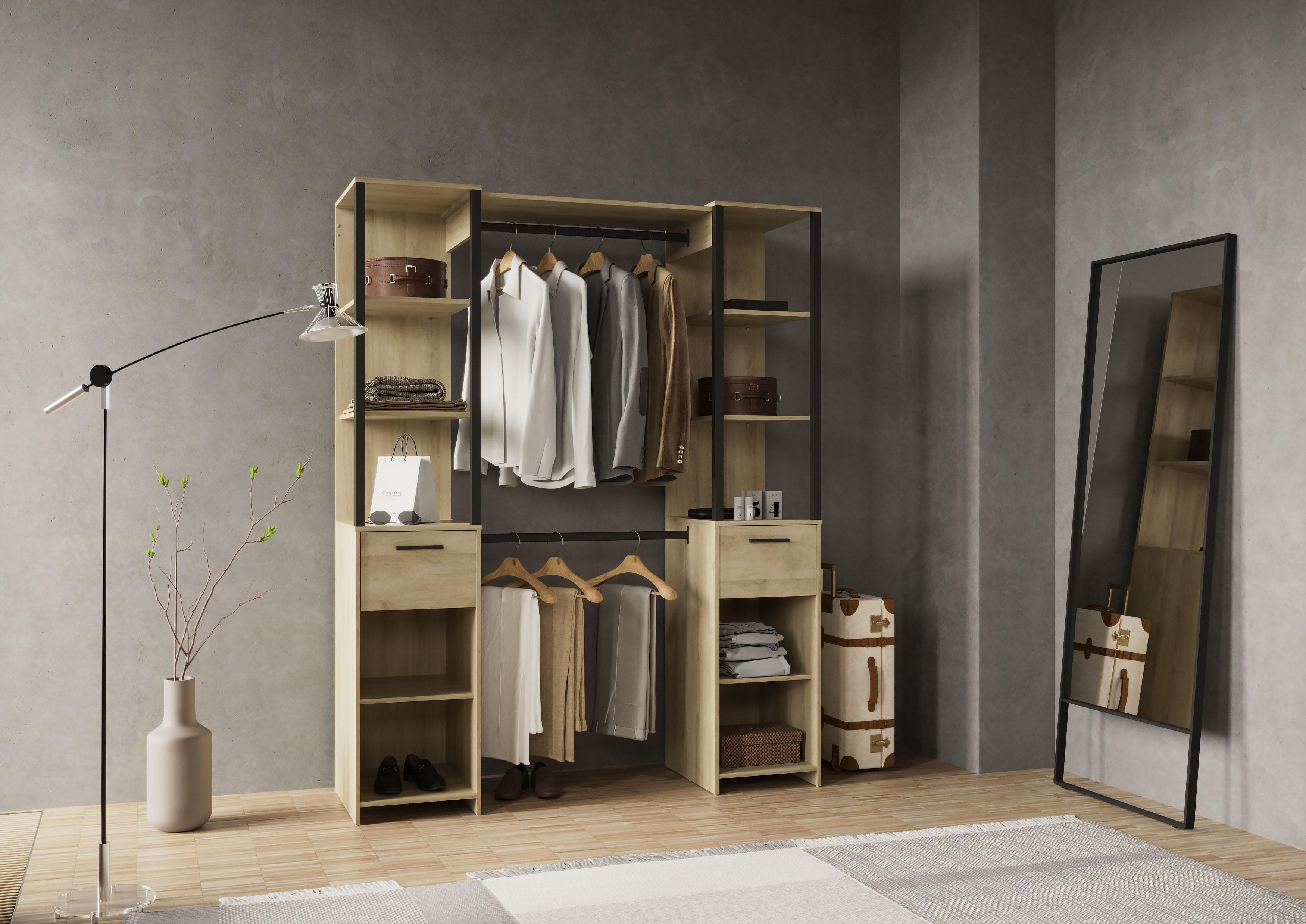 Industrial Kinderkleiderschrank mit viel Stauraum