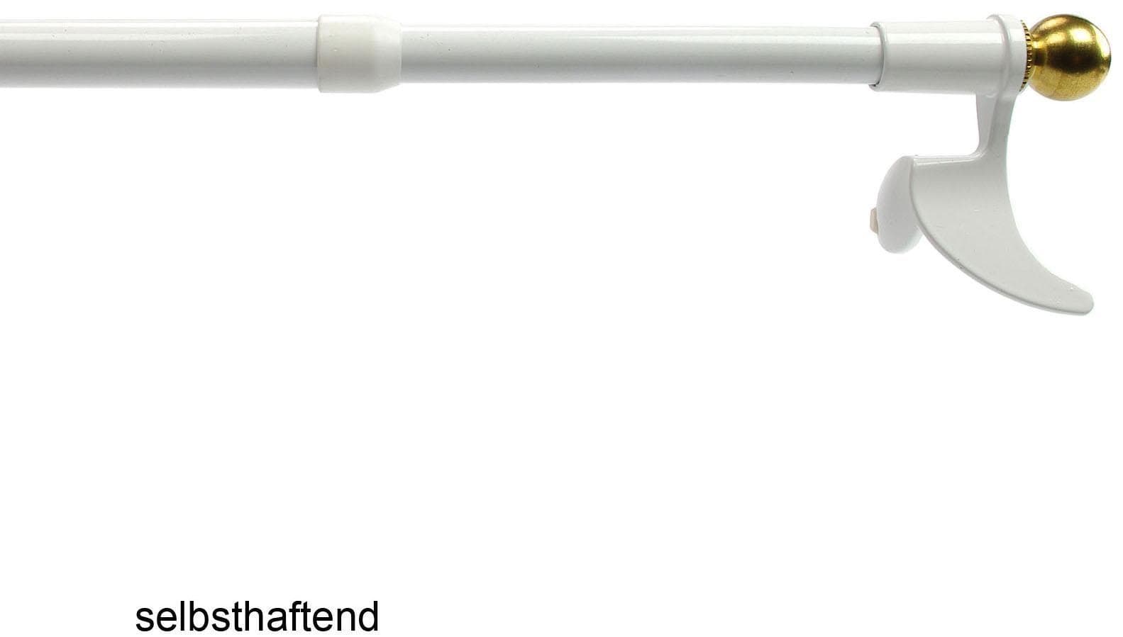 Liedeco Scheibengardinenstange Exclusiv Weiß/Messing 12mm Metall