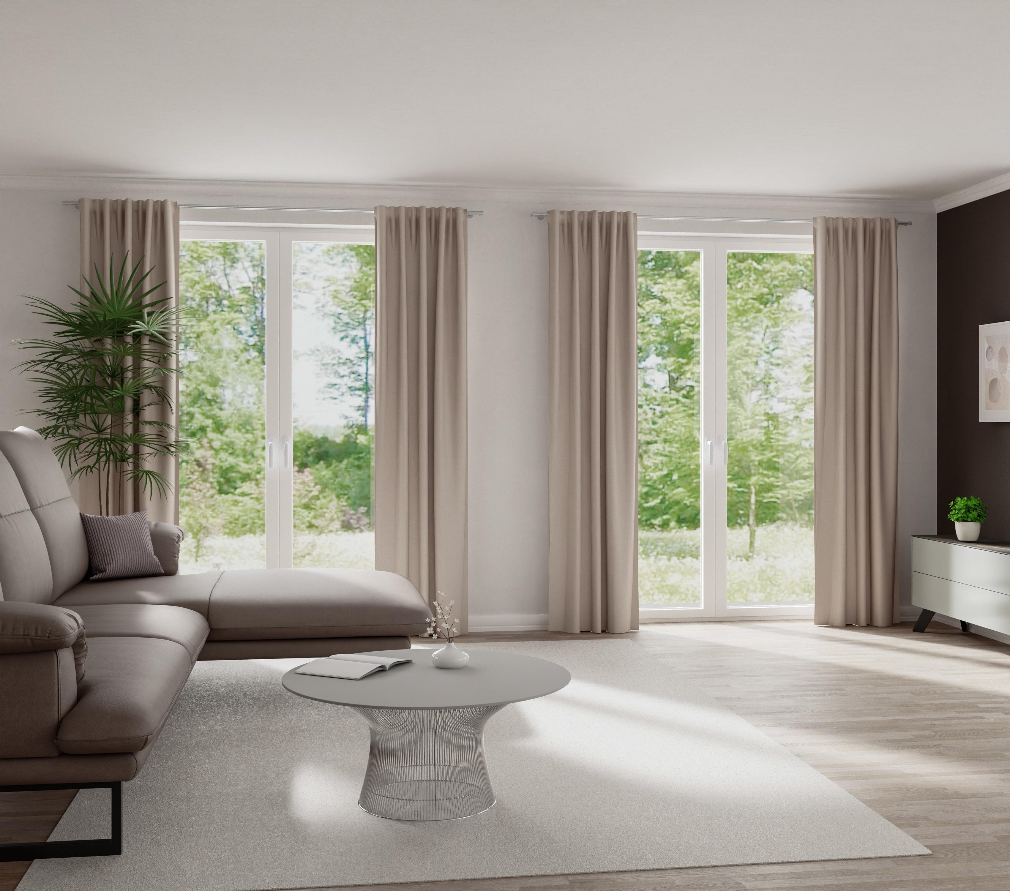 HOMING Vorhang Kalin Beige 140x245 cm Blickdicht