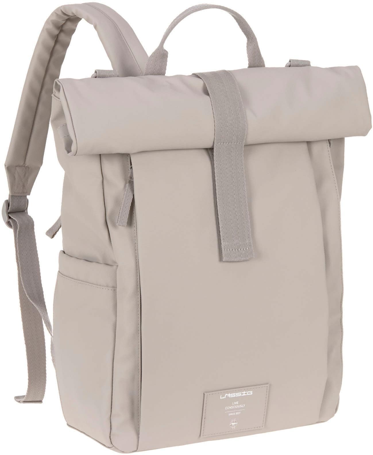 Wickelrucksack LÄSSIG Green Label taupe vegan Rolltop