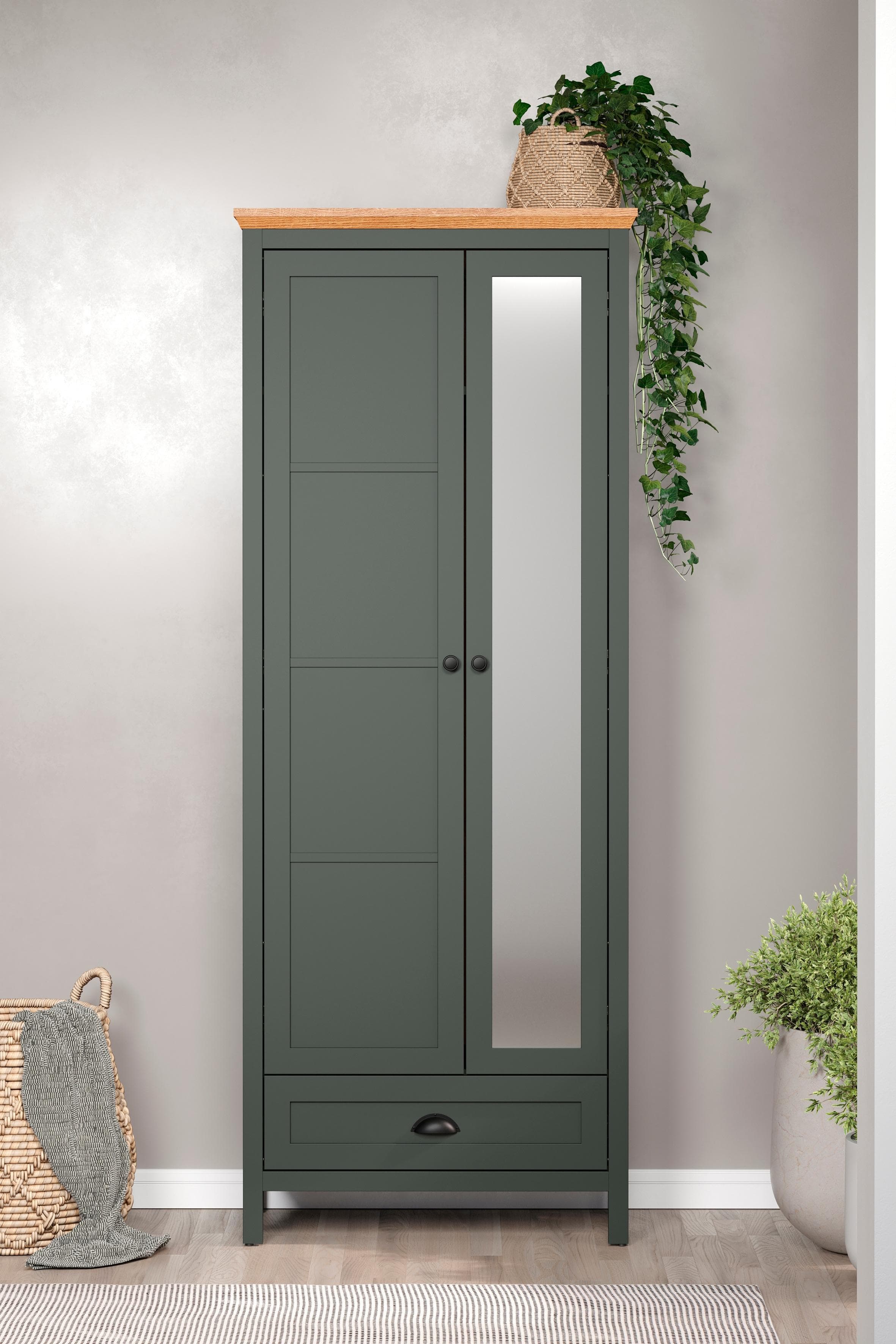 Home affaire Garderobenschrank Vienna 2 Türen 1 Schubkasten Vollauszug