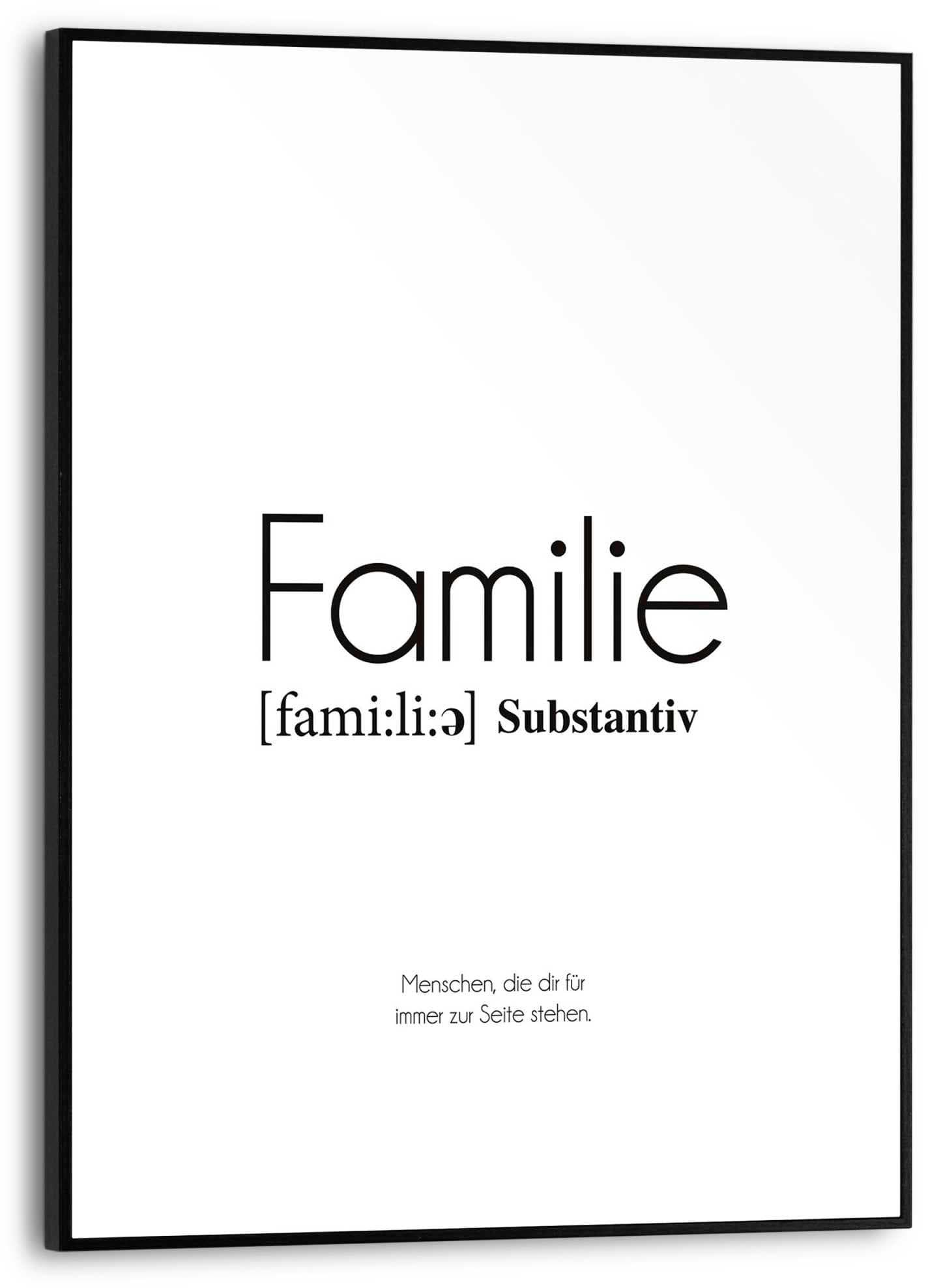 Poster REINDERS Familie Schwarz Weiß MDF Wanddekoration