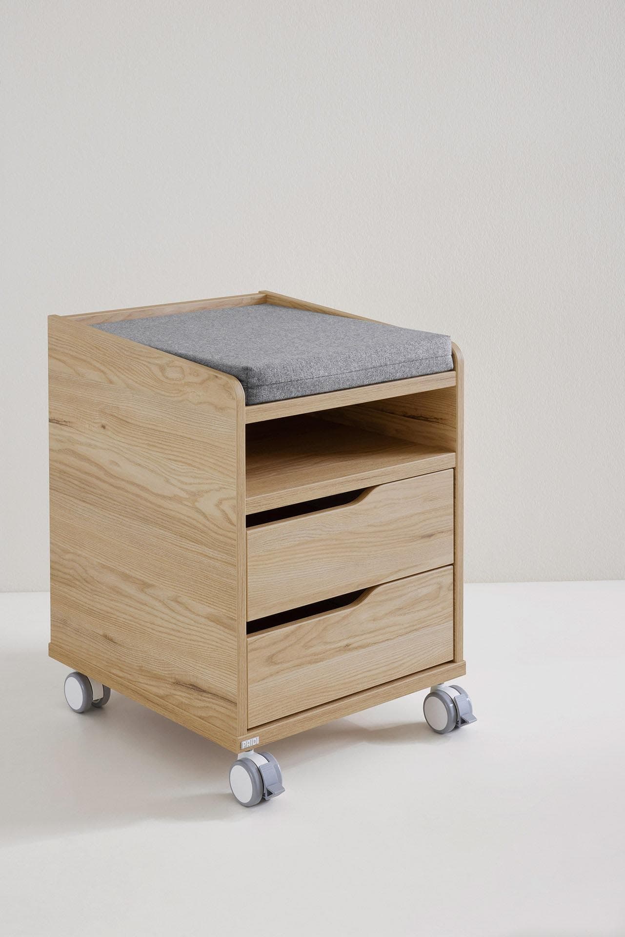 Rollcontainer mit 2 Schubladen & Sitzgelegenheit