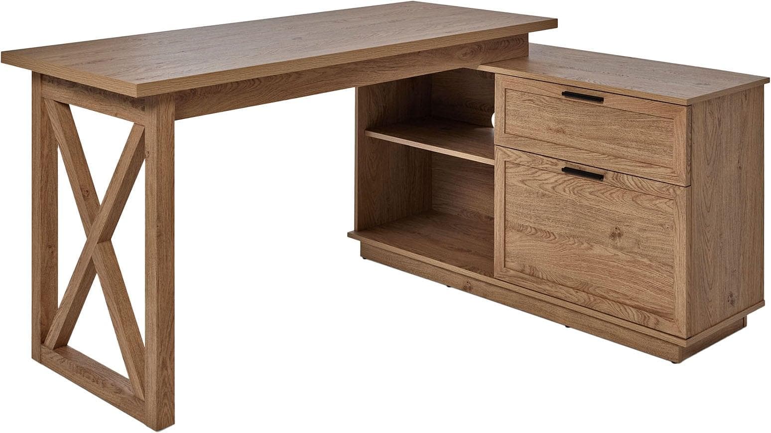 Eckschreibtisch Jahnke CHALET D 155 E Montana Eiche Landhausstil