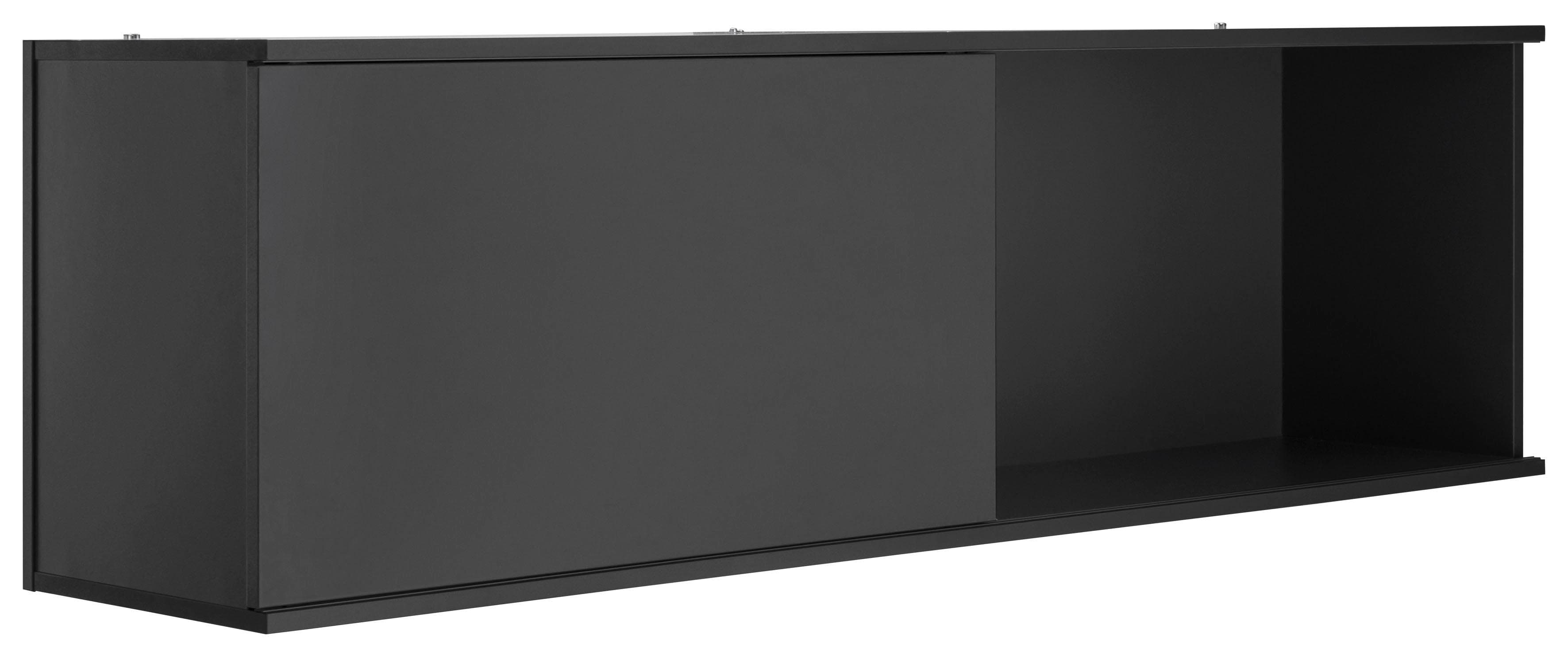 Kompaktes Hängeregal mit Schiebetür