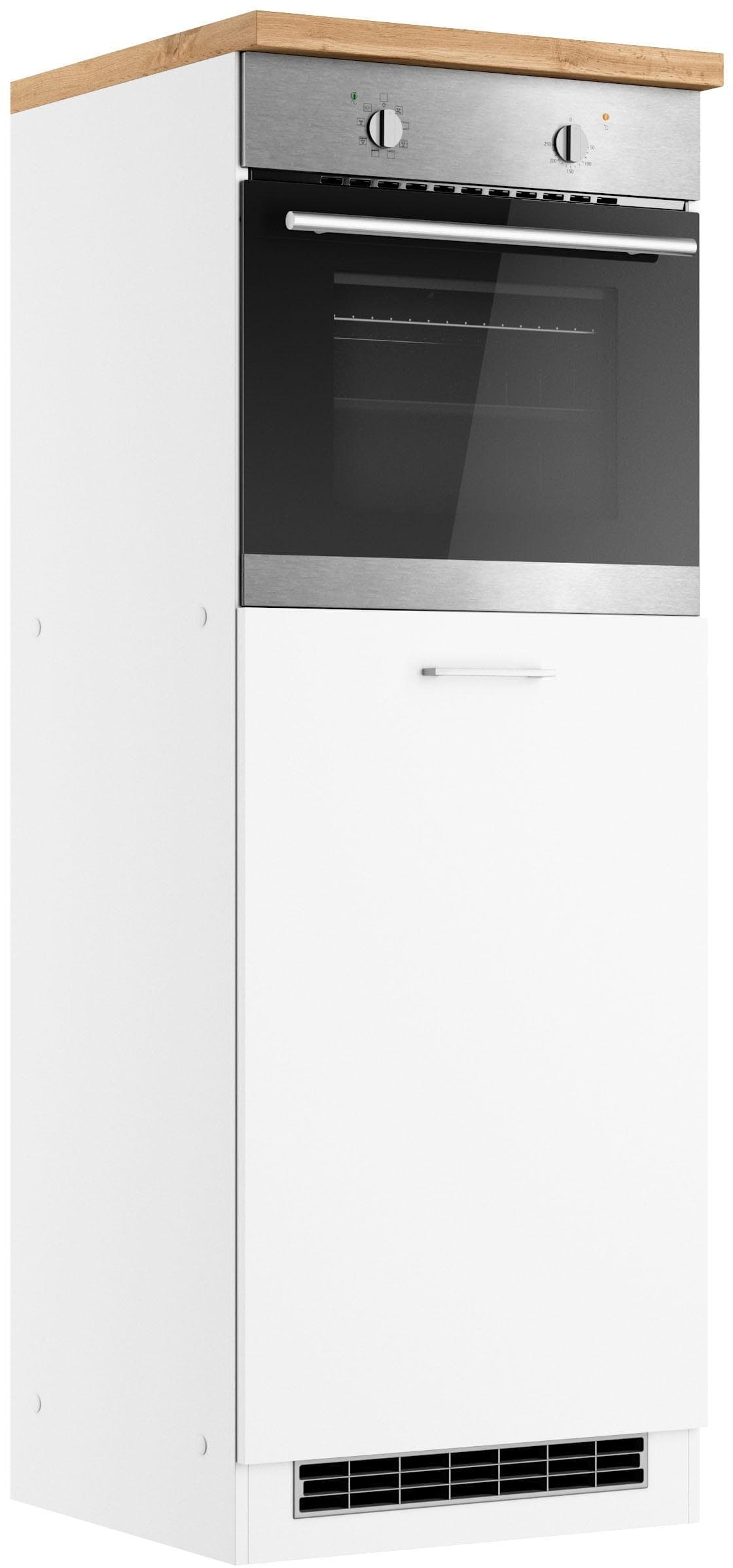 KOCHSTATION KS-Milan Backofen-/Kühlumbauschrank Weiß Hochglanz 60cm