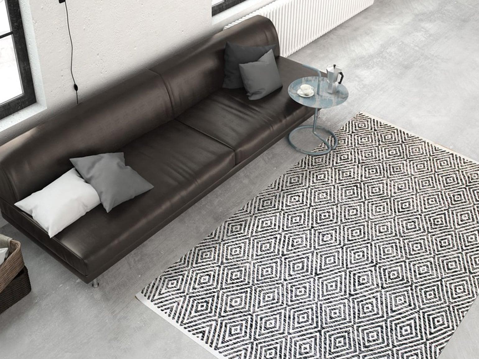 Kayoom Teppich Aperitif Grau - Baumwollteppich für Allergiker