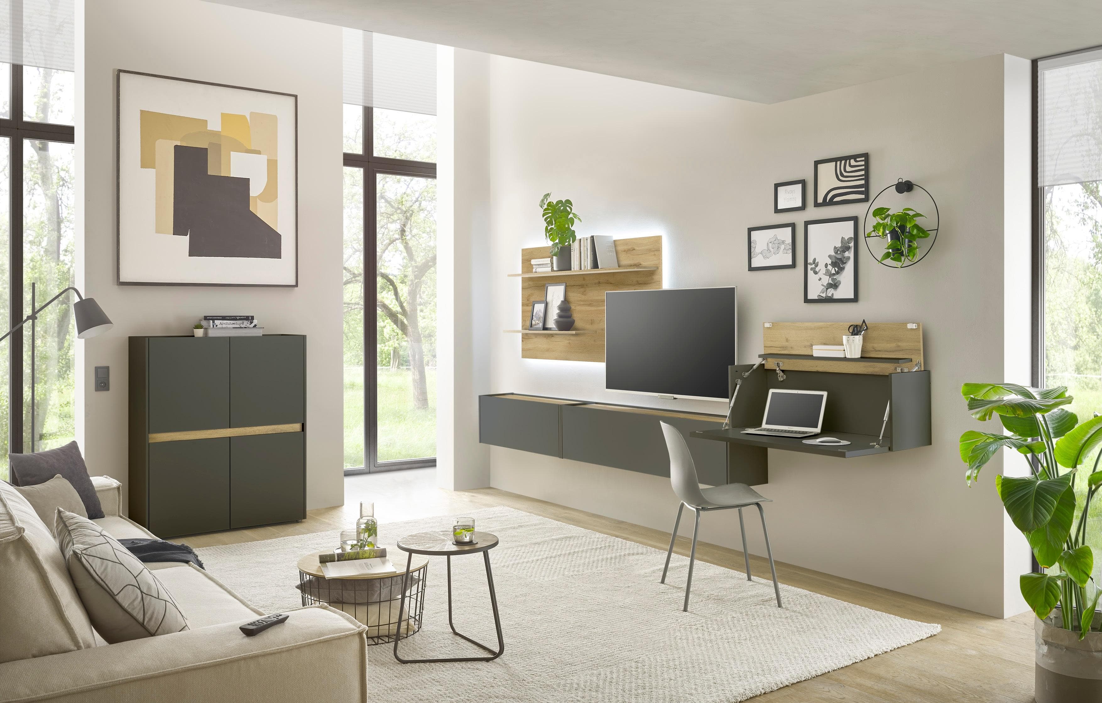 Büromöbel-Set HOME AFFAIRE City/Giron Grau