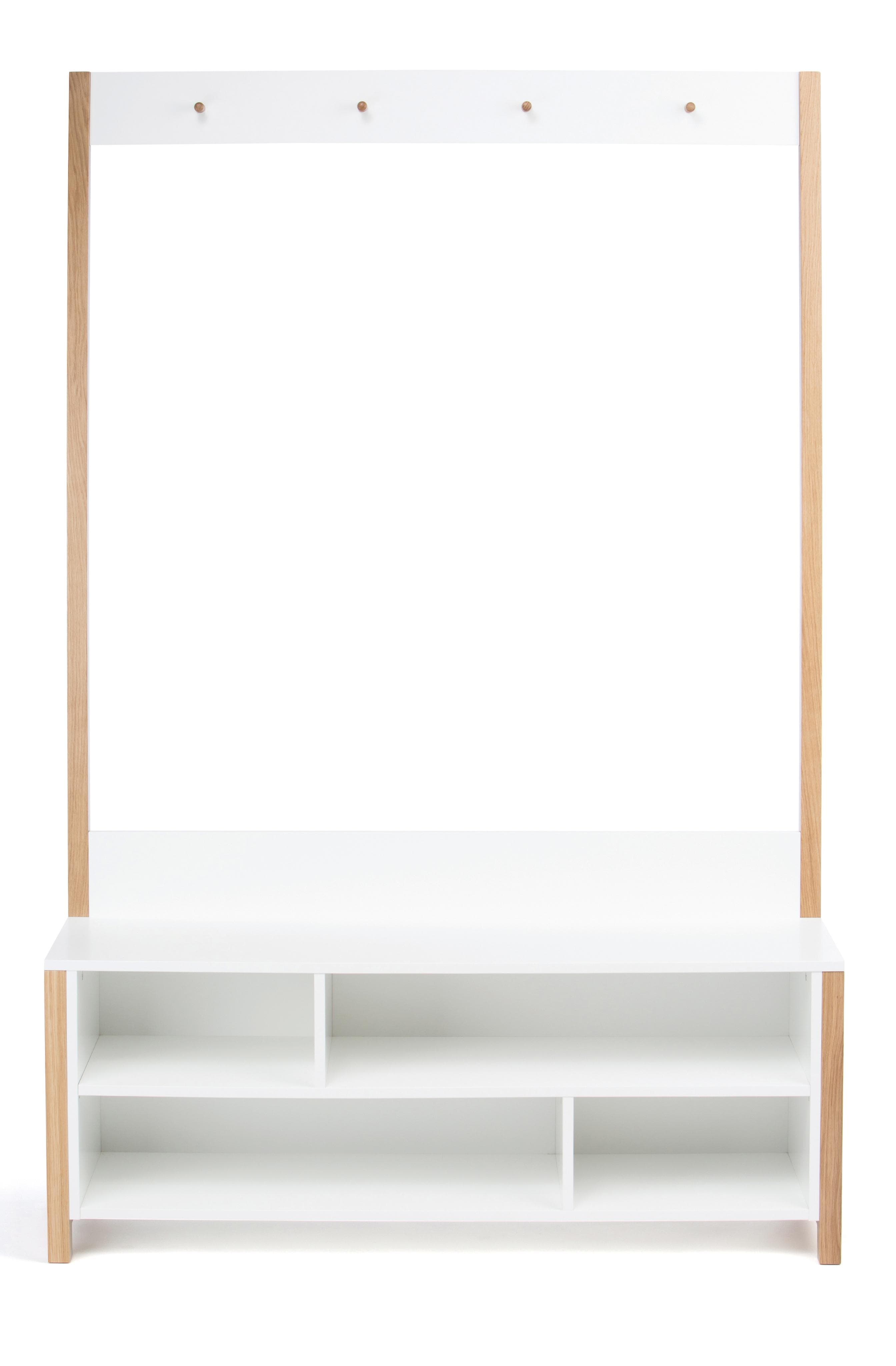 Andas Garderobenständer Weiß Massivholz Eiche Skandinavisch