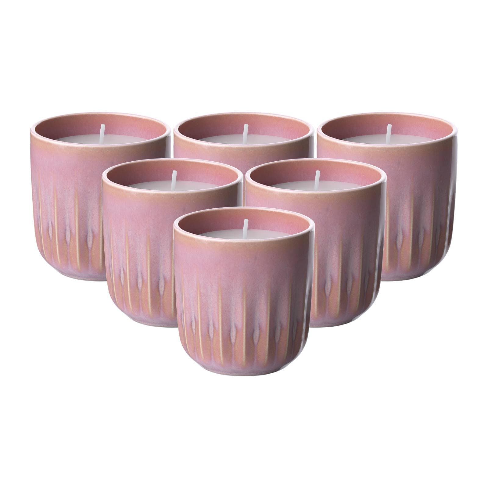 Duftkerze Sunkissed Perlemor Home Coral 6er Set Rosa