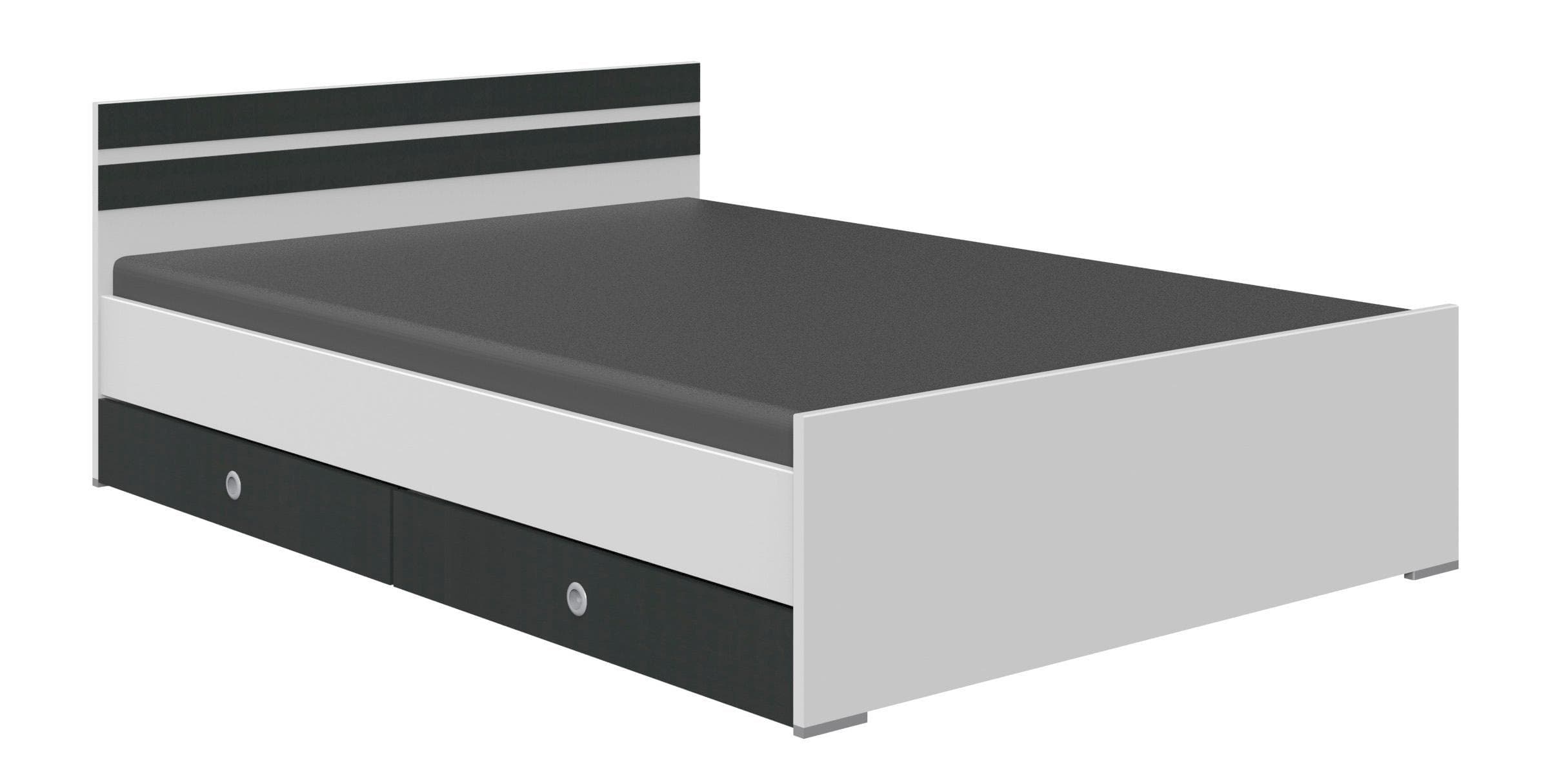 Multifunktionales Gästebett Joker - Weiß mit Graphit-Akzenten