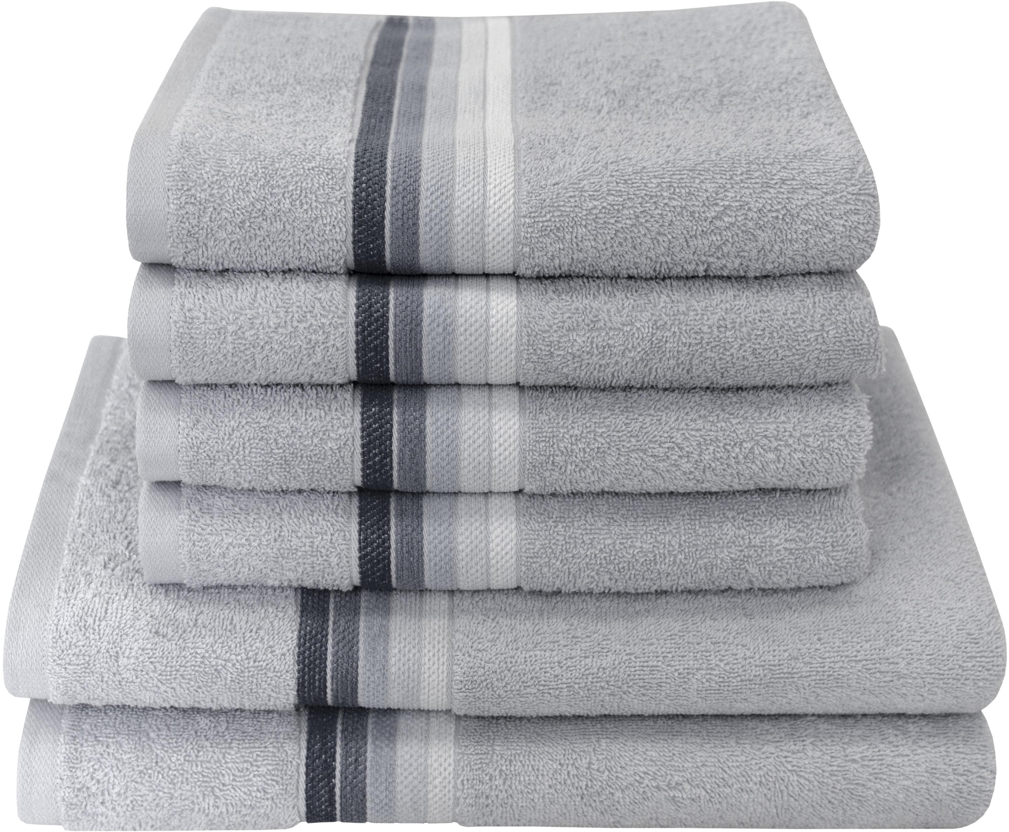 Dyckhoff Handtuch Set Chenille Grau 6-tlg. Frottier