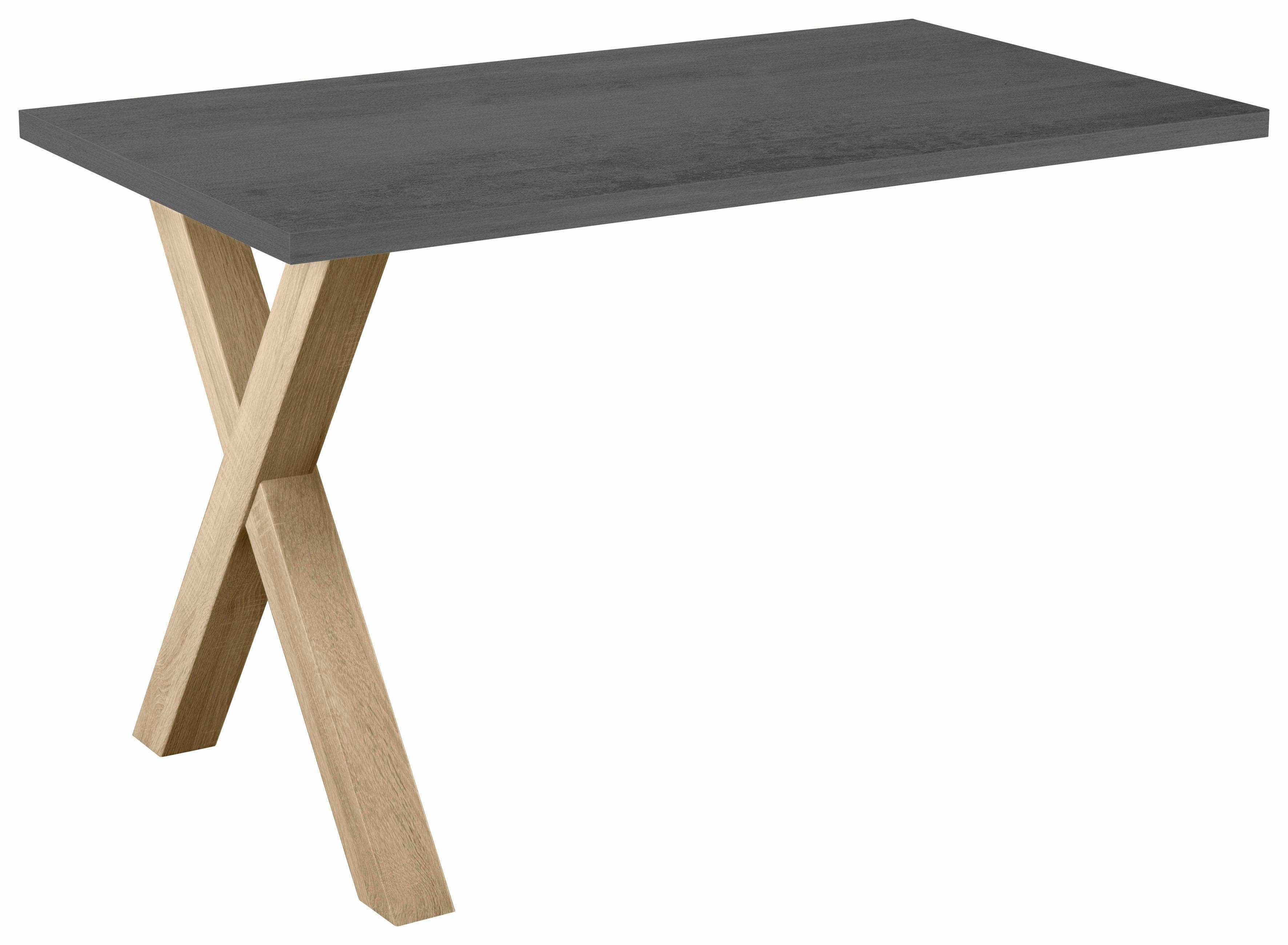 Mäusbacher Anbautisch Mio Grau Eichefarben Graphit Holzwerkstoff