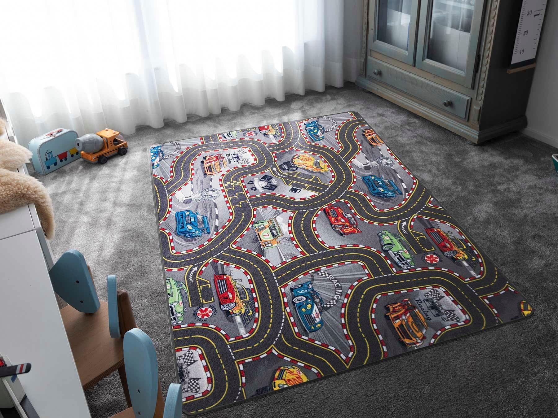 Primaflor-Ideen in Textil Kinderteppich CARS: Automotiv Spielteppich für Kinderzimmer