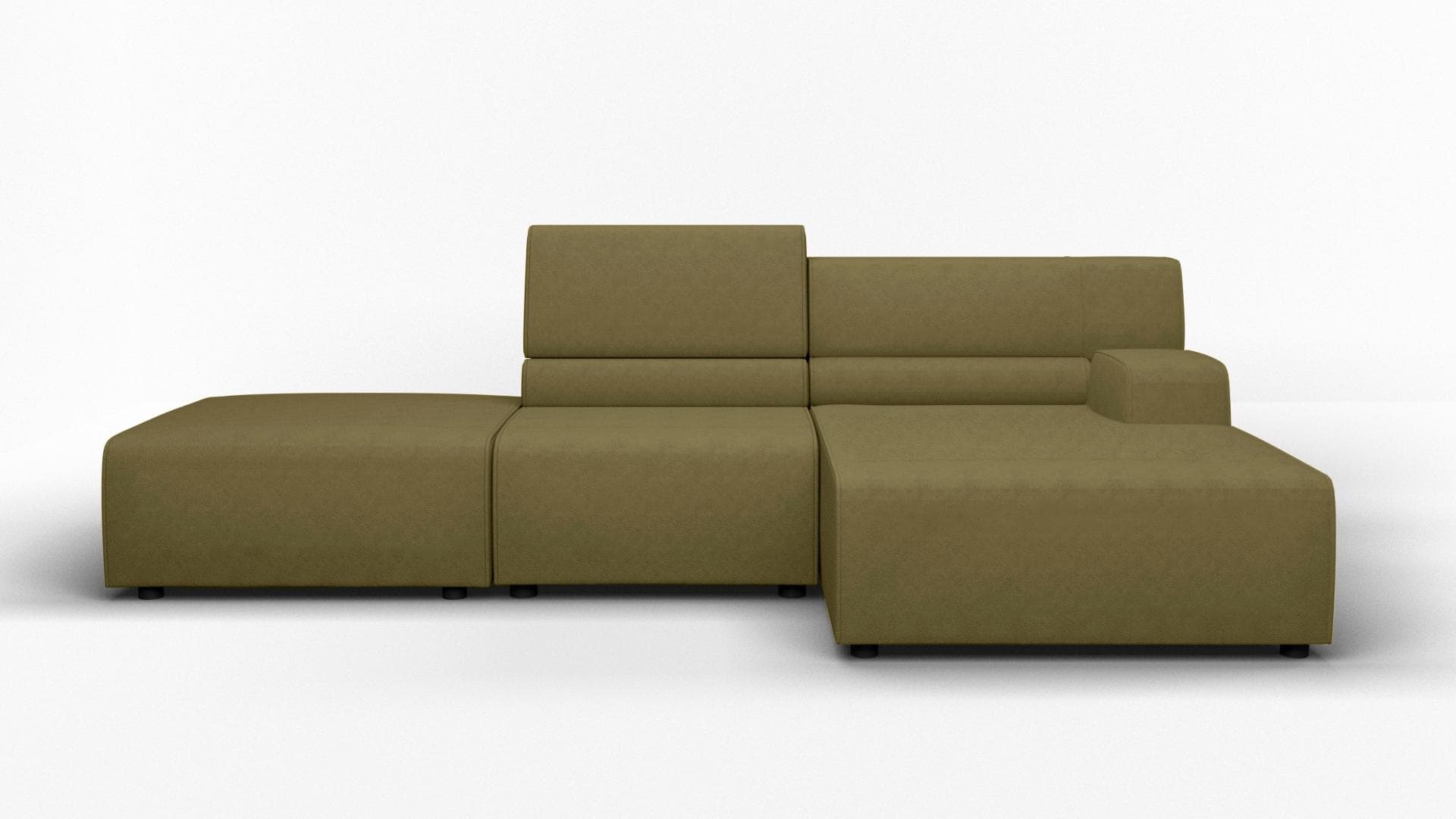Ecksofa EGOITALIANO Babouche Grün Luxus-Microfaser