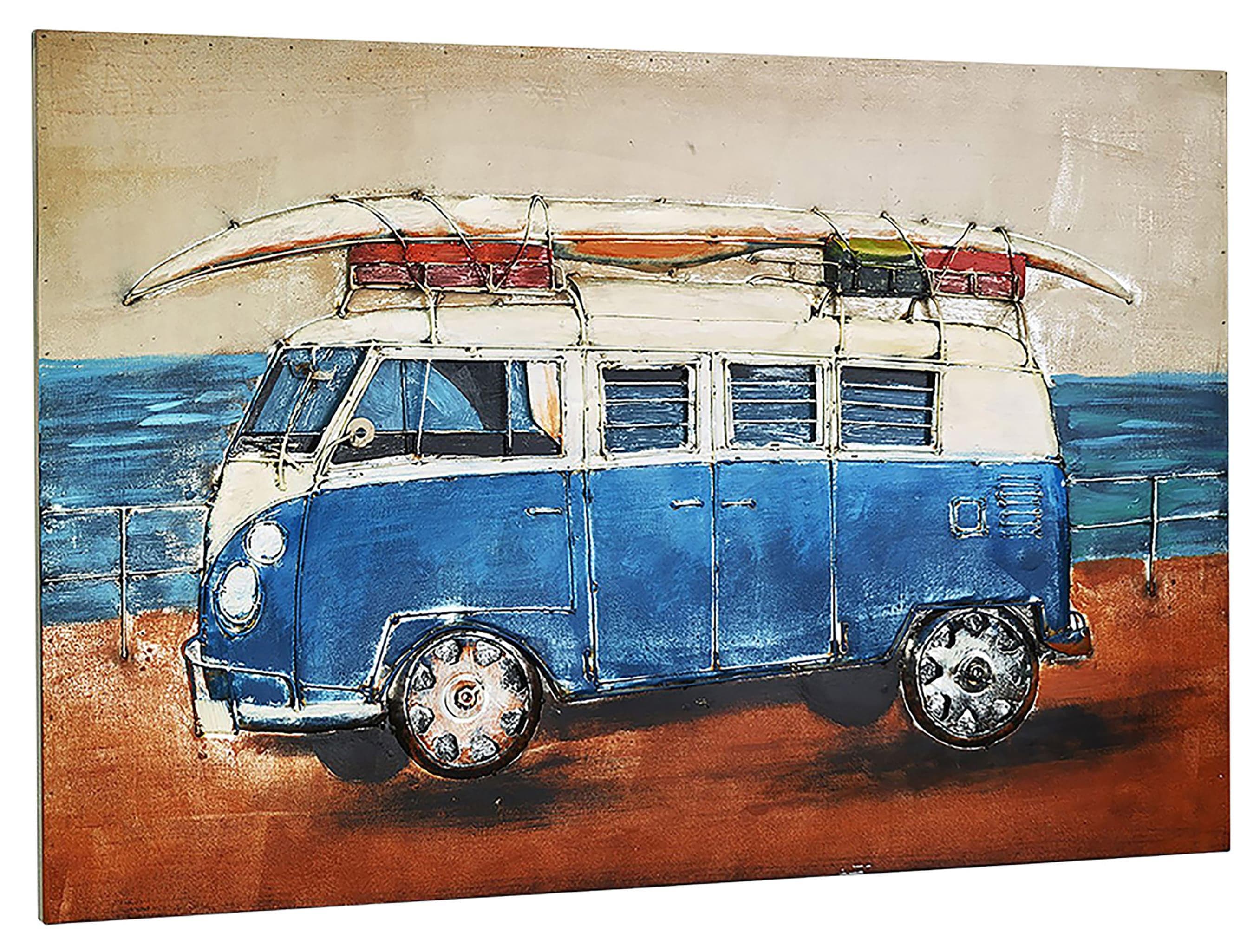 LOCKER Wanddekoobjekt Metallbild 3D BEACH BULLY Blau