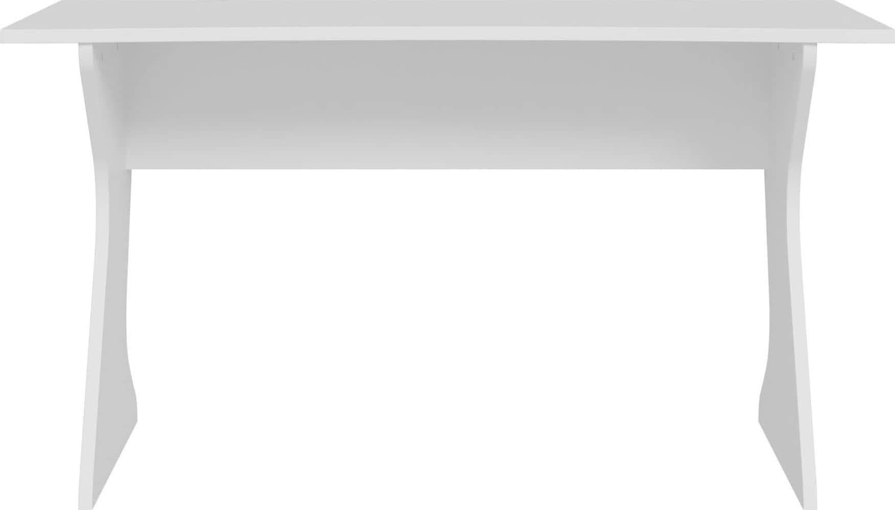 Schreibtisch FORTE Utapau Geschwungene Tischplattenform Weiß