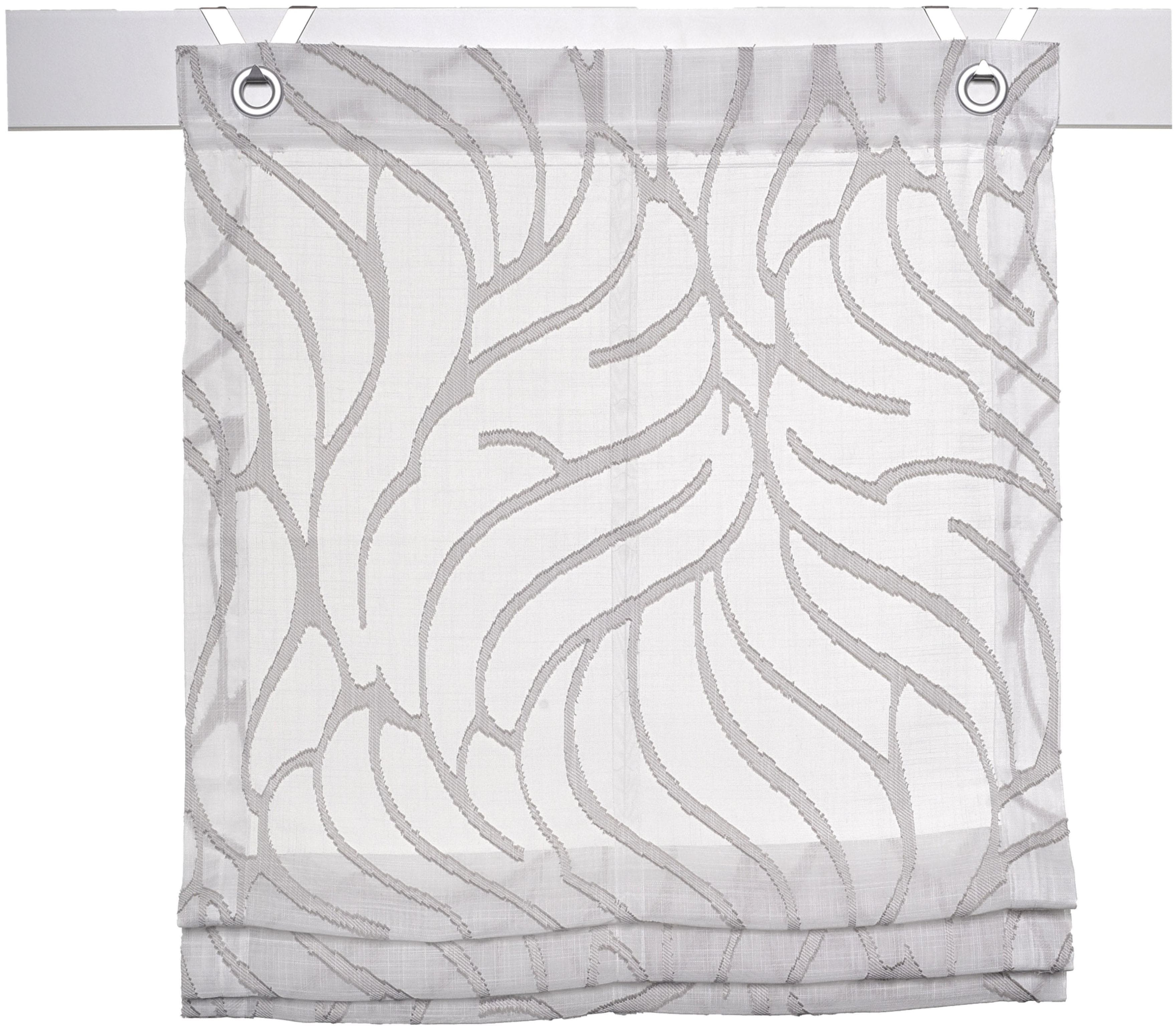Raffrollo KUTTI Skyline grau halbtransparent Scherli-Muster