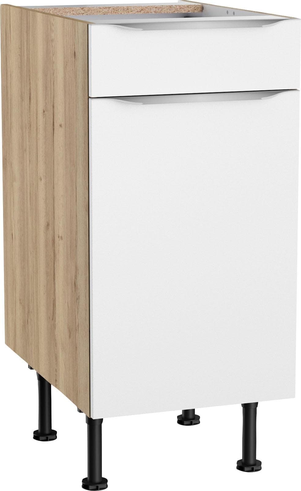 Unterschrank KOCHSTATION KS-Aken Weiß Wildeiche Matt