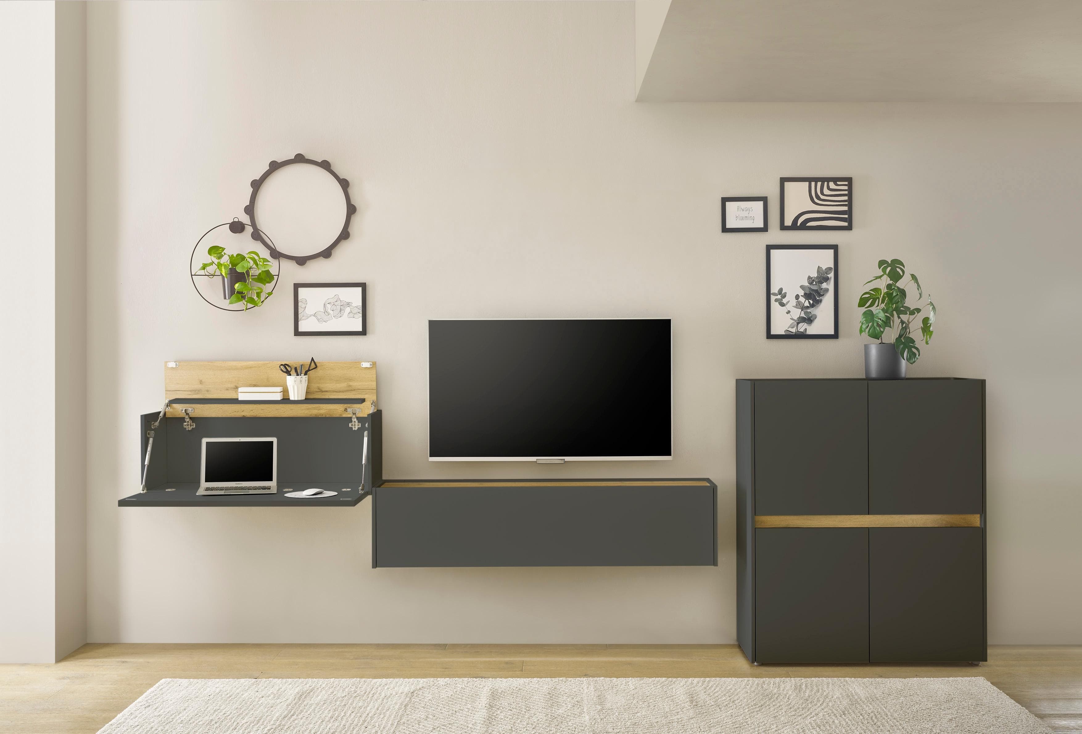 Büromöbel-Set Home Affaire City/Giron Anthrazit