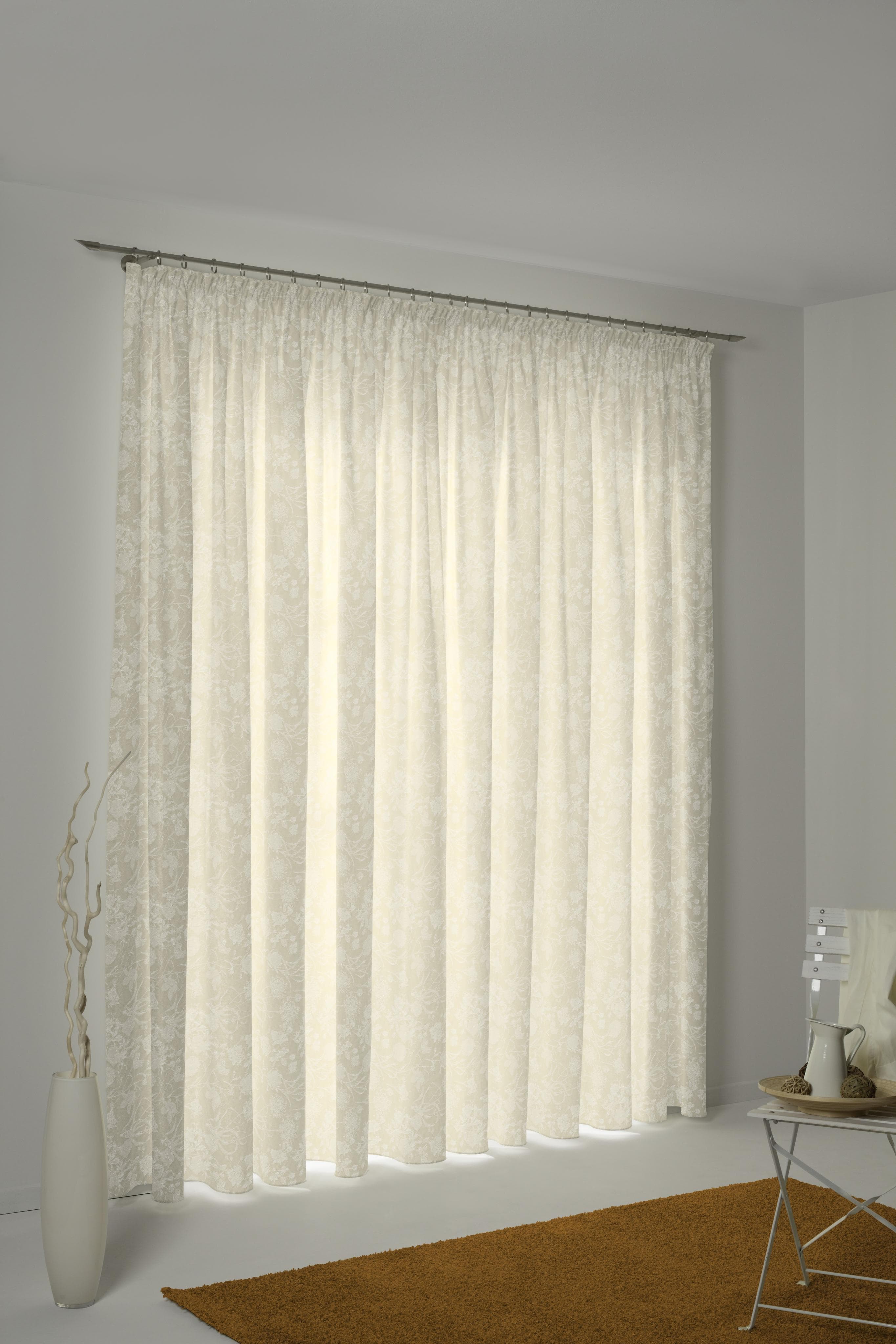 ADAM Vorhang Flower Cuvée 145x145cm Weiß Bio-Baumwolle