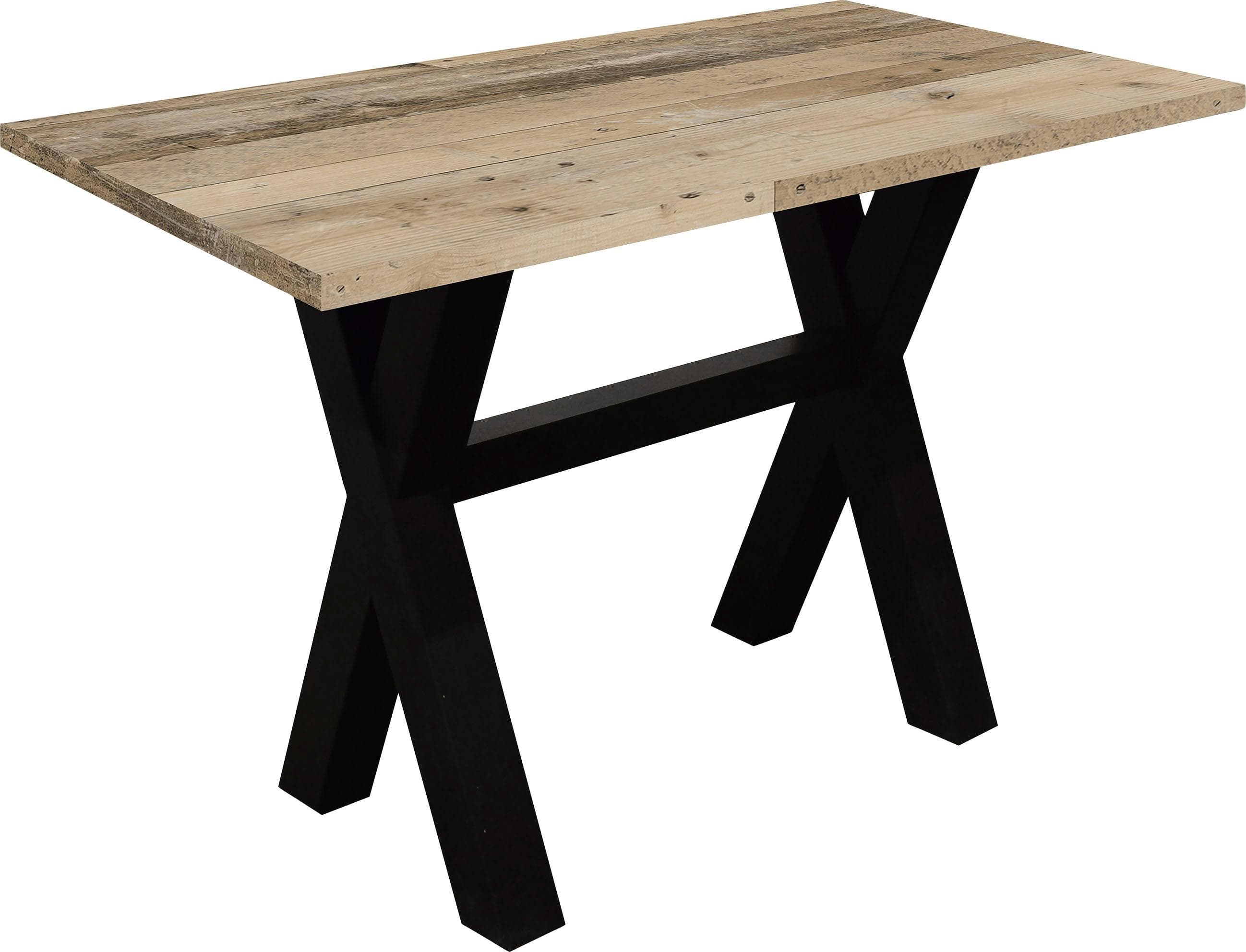 Bartisch MÄUSBACHER Schwarz Holzoptik X-Form